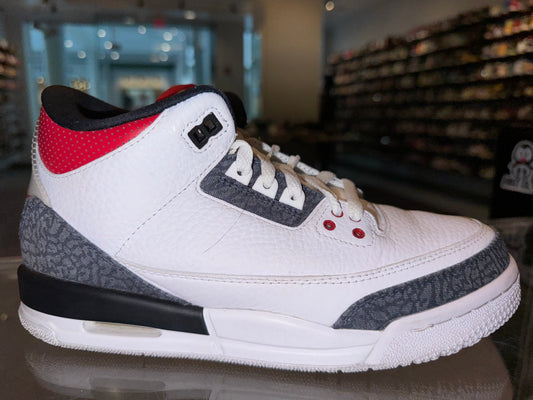 Size 7y Air Jordan 3 “Fire Red Denim” (Mall)