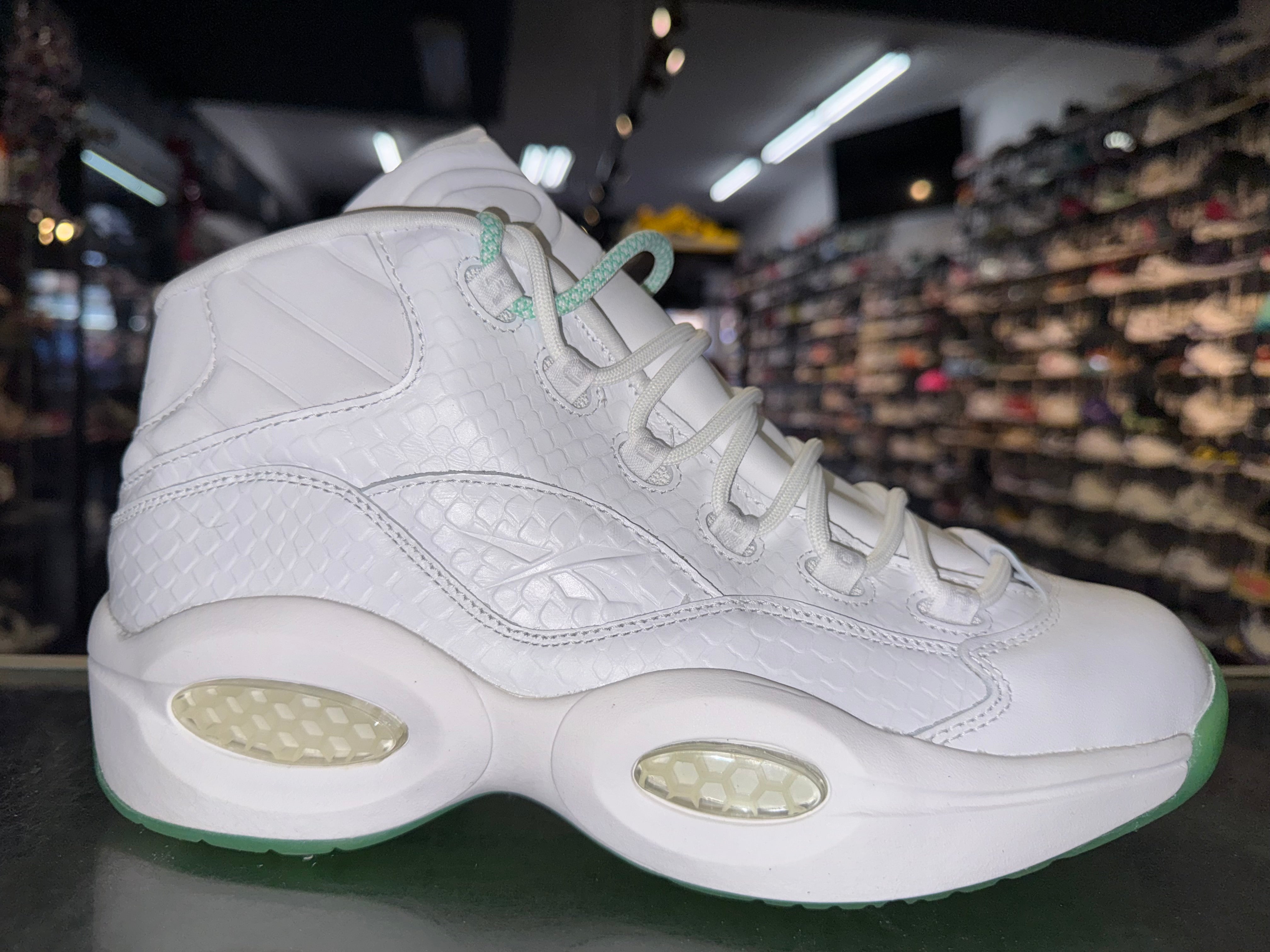 Size 8.5 Reebok Question Mid "White Mint Glow" Brand New