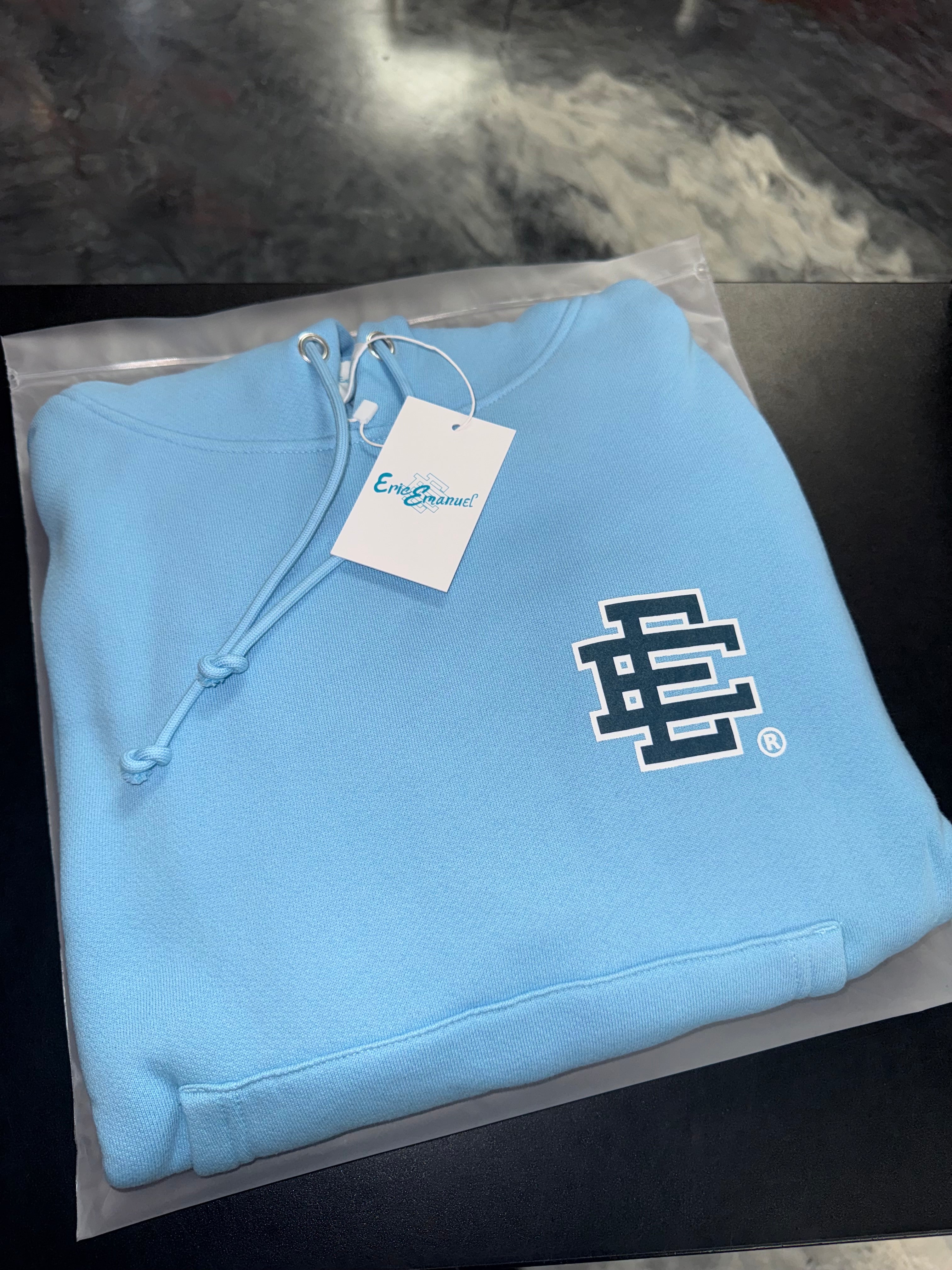 Size M Eric Emanuel EE Hoodie “UNC/Navy Blue” Brand New – Direct Kicks
