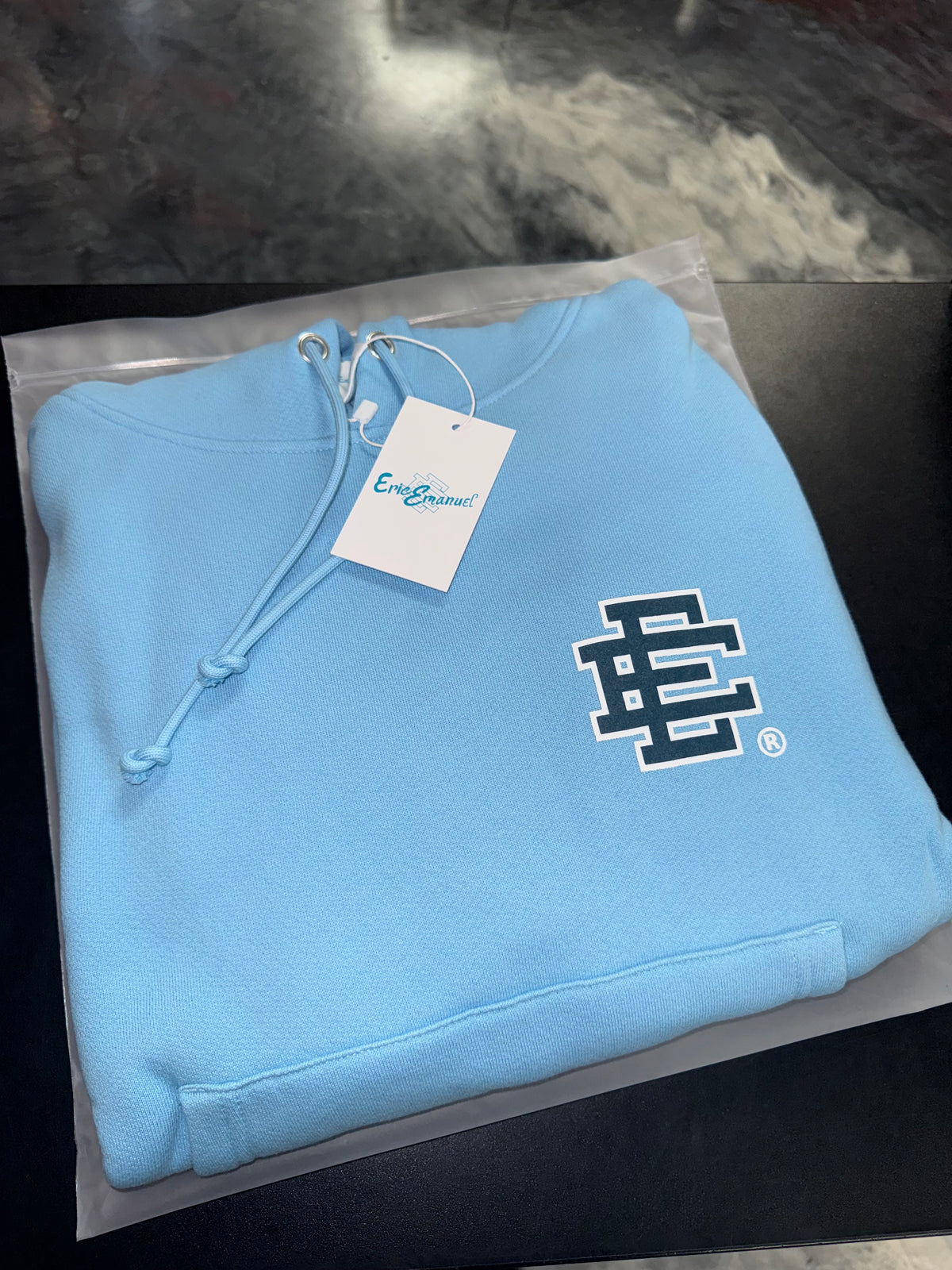 Size M Eric Emanuel EE Hoodie “UNC/Navy Blue” Brand New