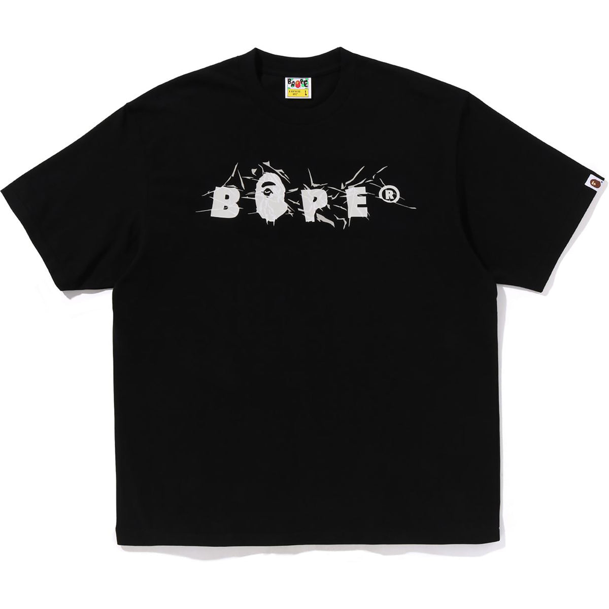 Size M Bape Wrinkle Logo Tee "Black" Brand New