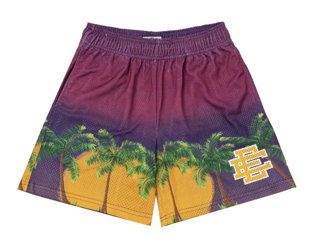 Size XL Eric Emanuel EE Shorts “Purple Palms”