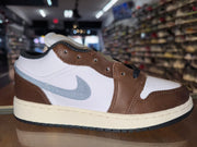 Size 4y Air Jordan 1 Low "Mocha Blue" Brand New