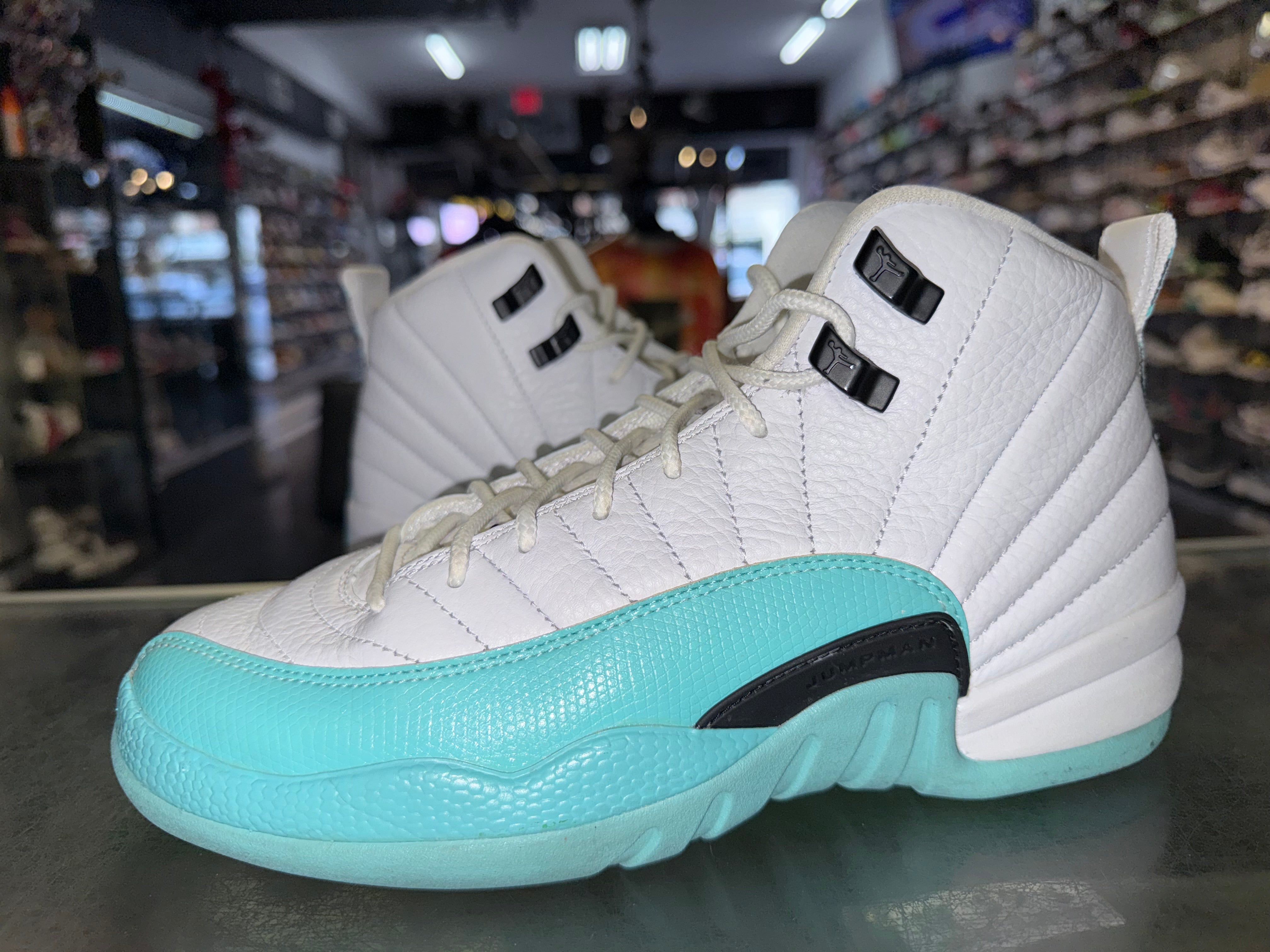 Size 6.5y Air Jordan 12 "Light Aqua"