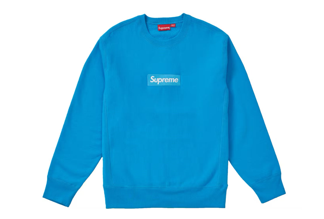 Size M Supreme Box Logo Crewneck FW18 “Bright Royal”