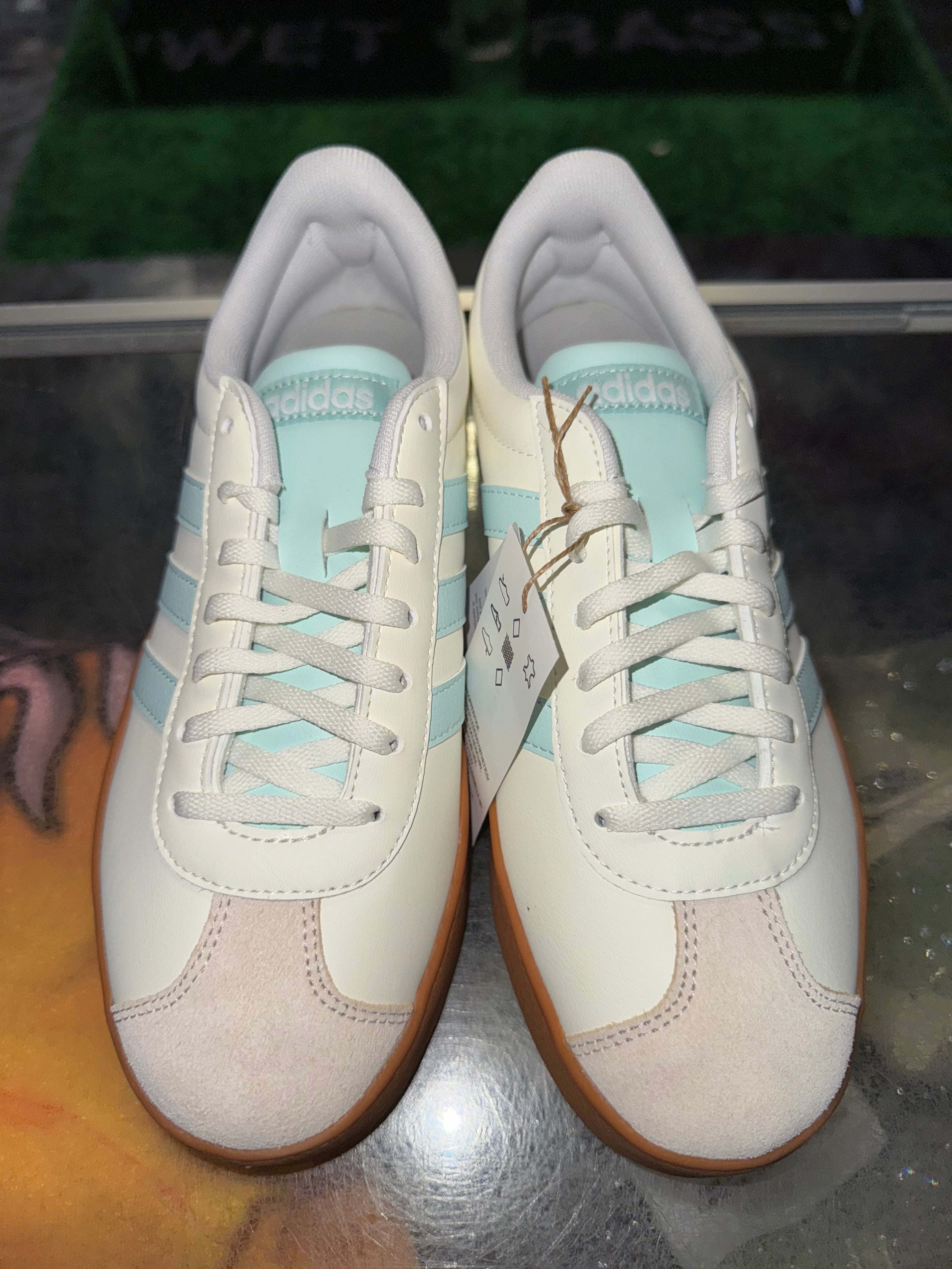 Size 6 (7W) Adidas VL Court Case "Teal Gum" Brand New
