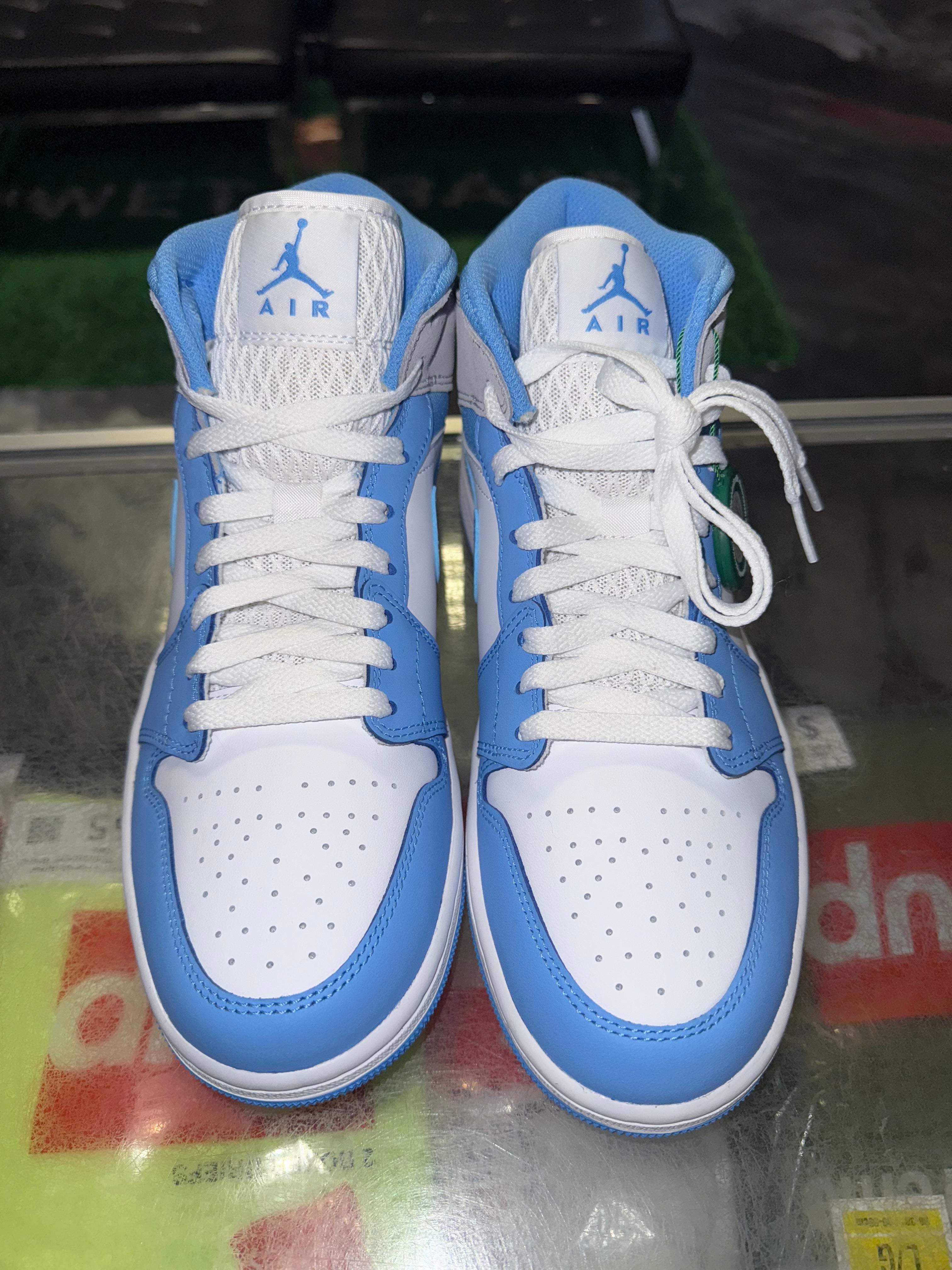 Size 8.5 Air Jordan 1 Mid "University Blue Grey" Brand New