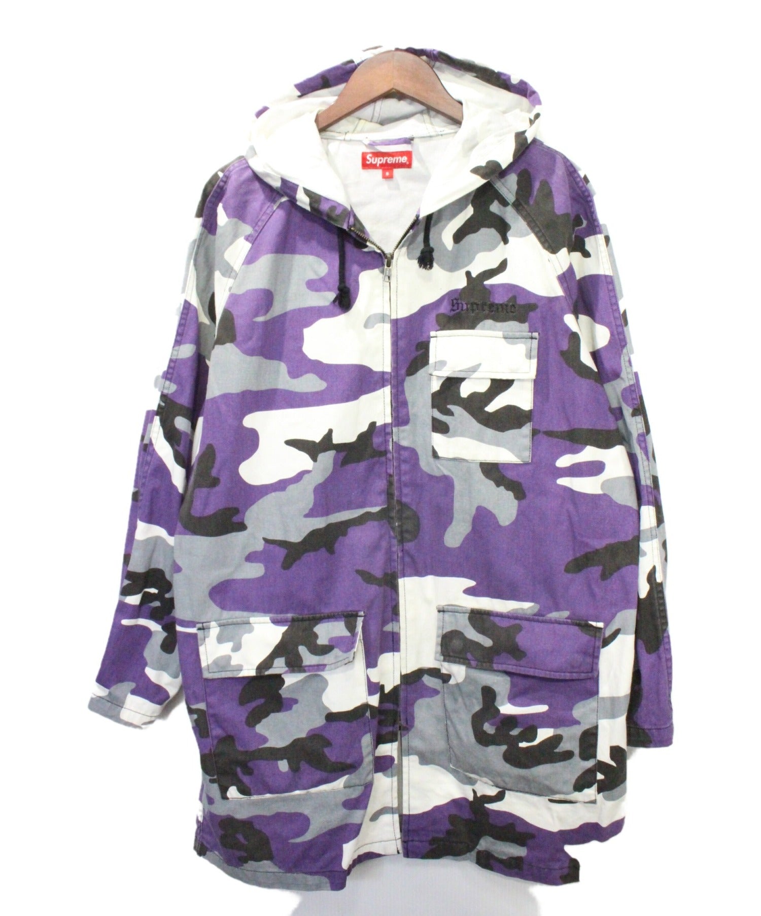 Size L Supreme Twill Zip Up Work Jacket “Purple Camo”