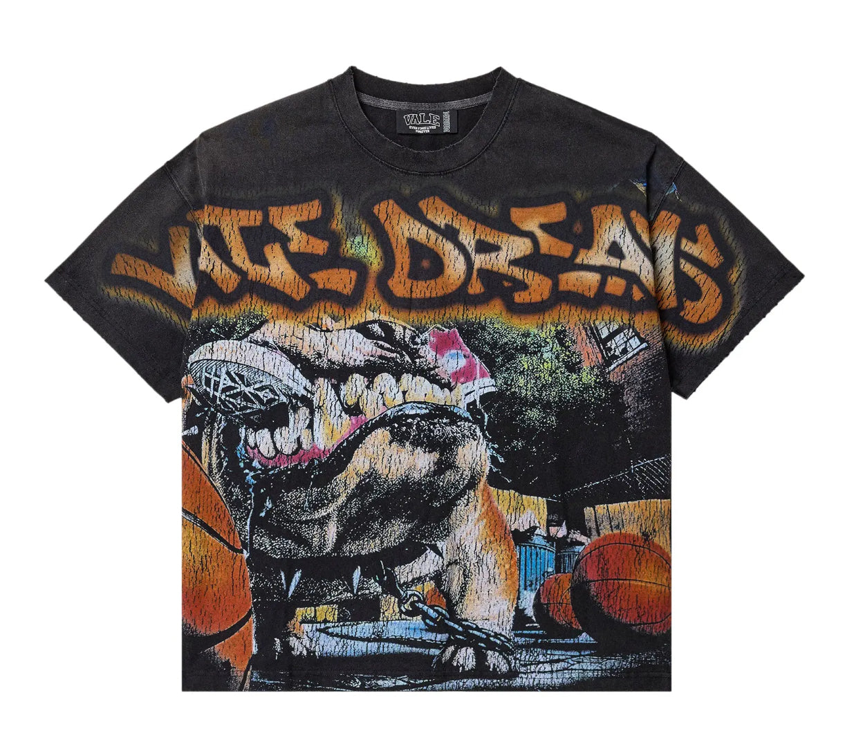 Size XL Vale Forever Bulldog Tee “Black/Orange”