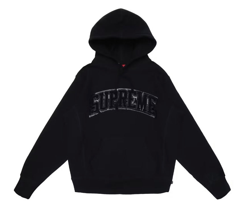 Size M Supreme Chenille Arch Logo Hoodie “Black”