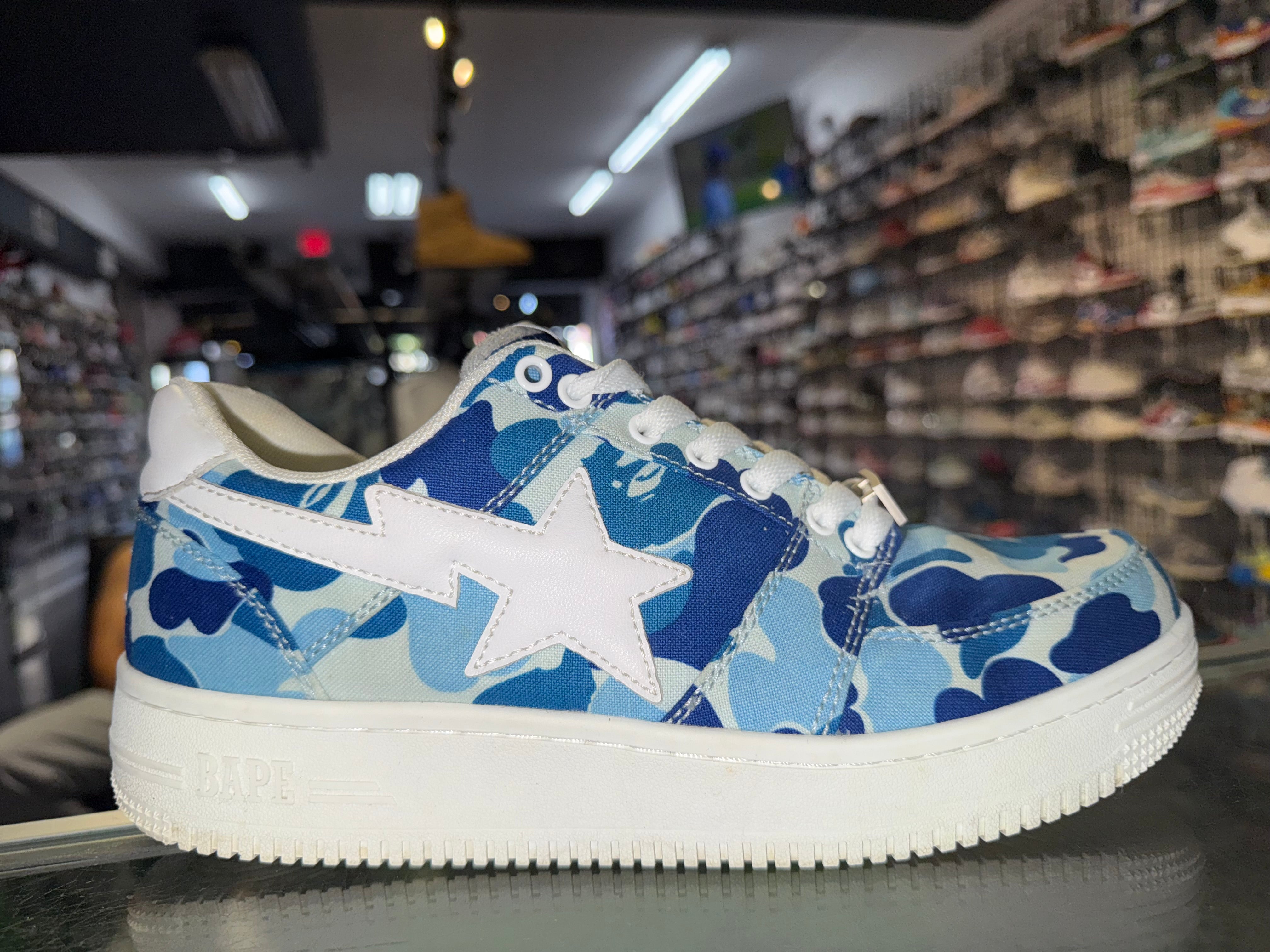 Size 9.5 A Bathing Ape Bapesta "Blue Camo"