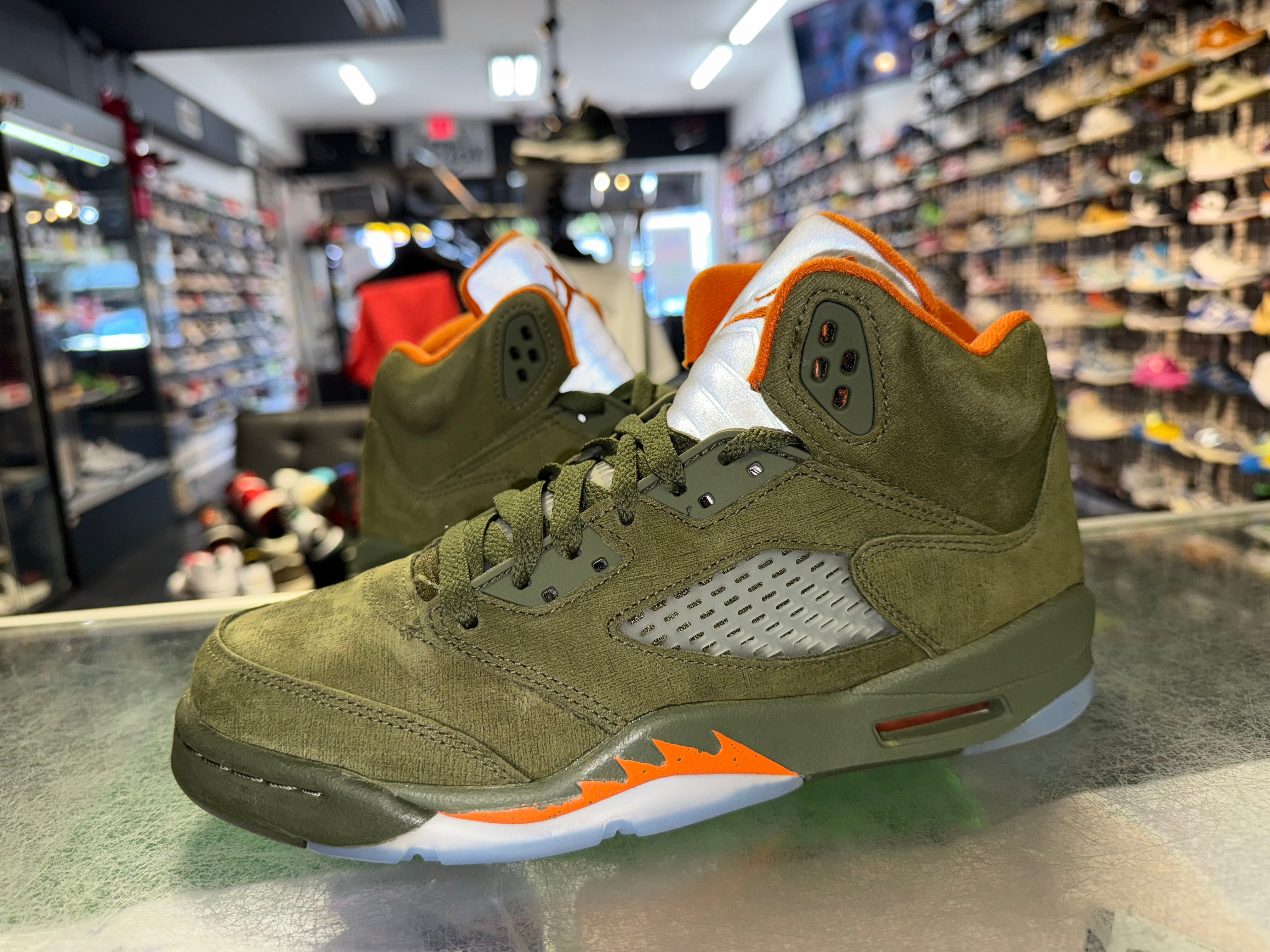 Size 7y Air Jordan 5 "Olive" 2024 Worn 1x