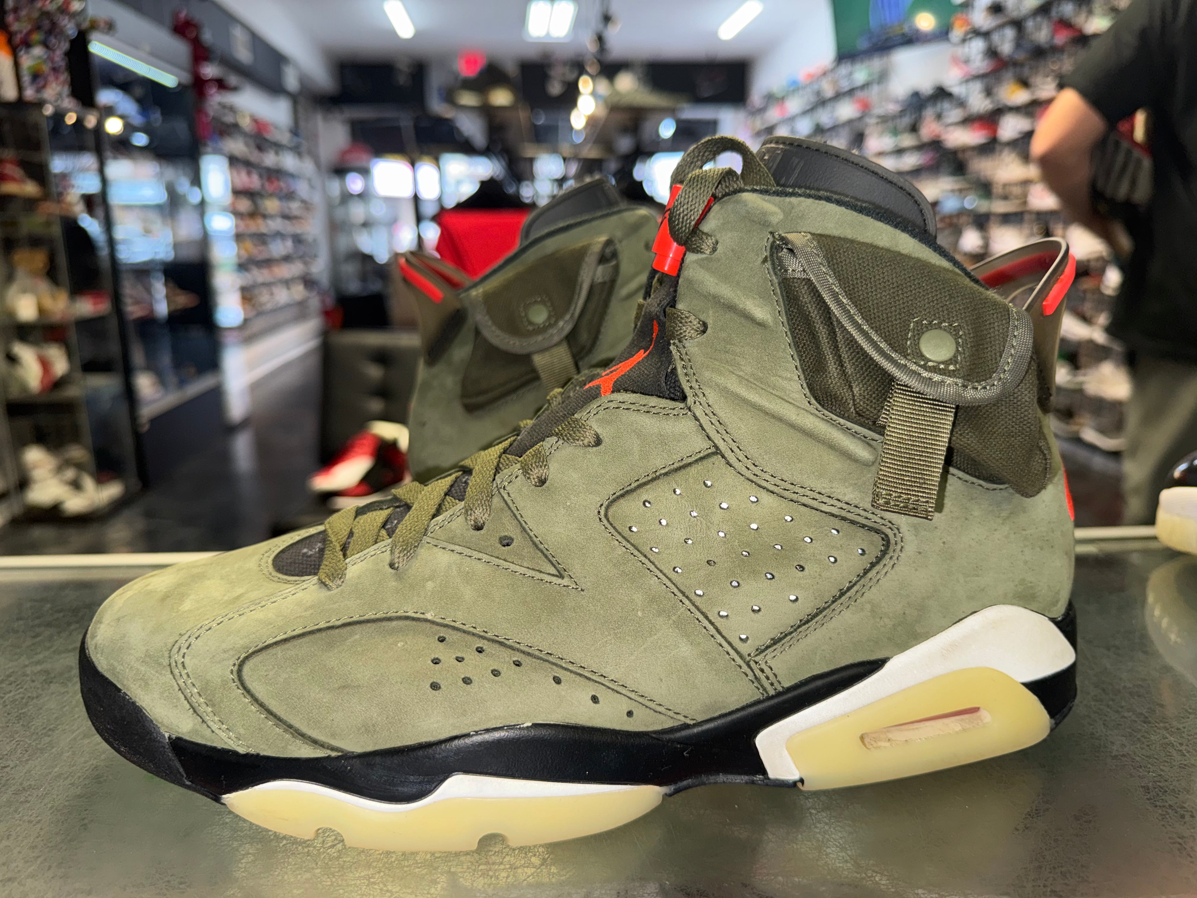 Size 11 Air Jordan 6 Travis Scott "Olive"