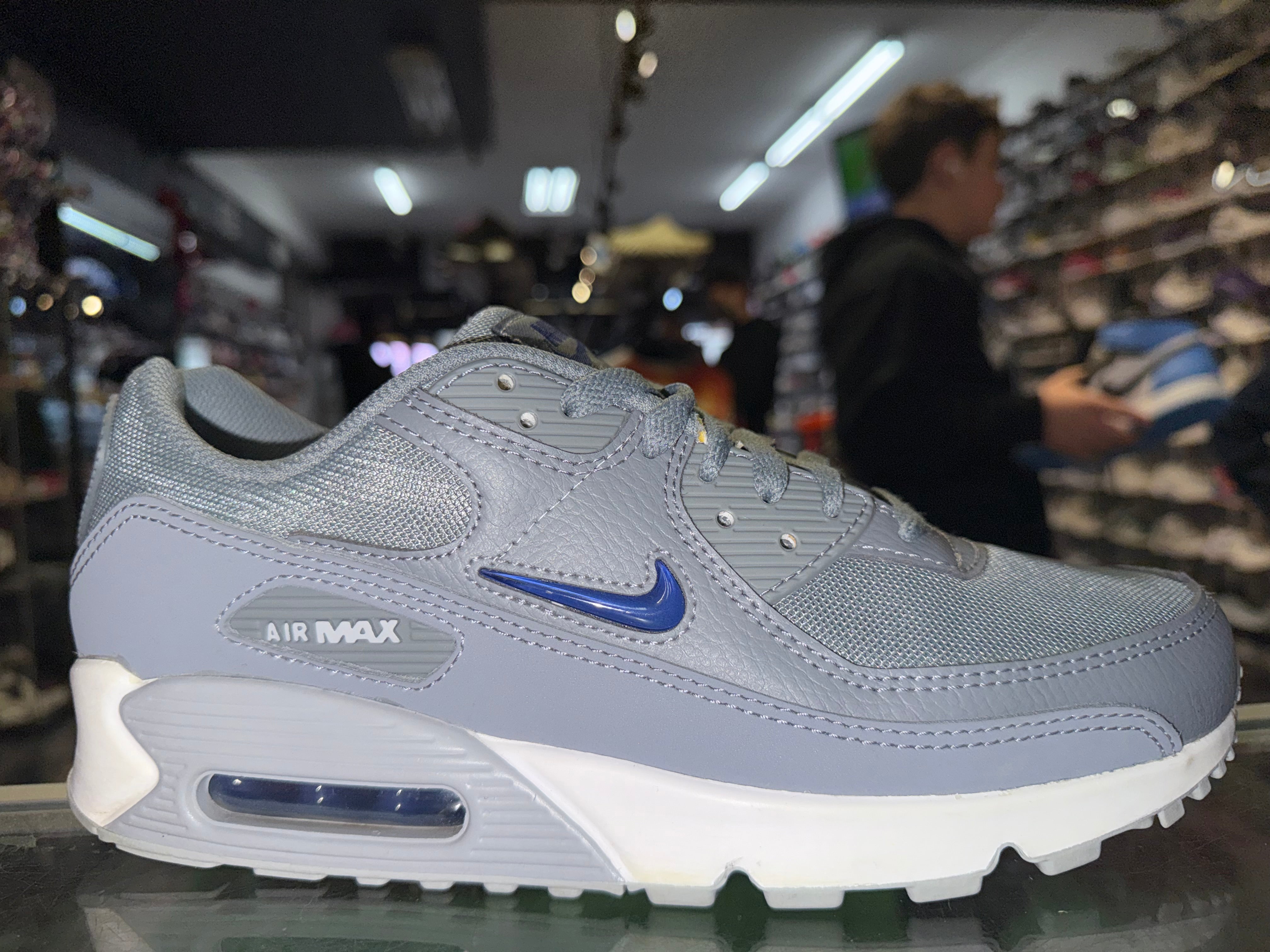 Size 8.5 Air Max 90 Jewel Swoosh “Grey”