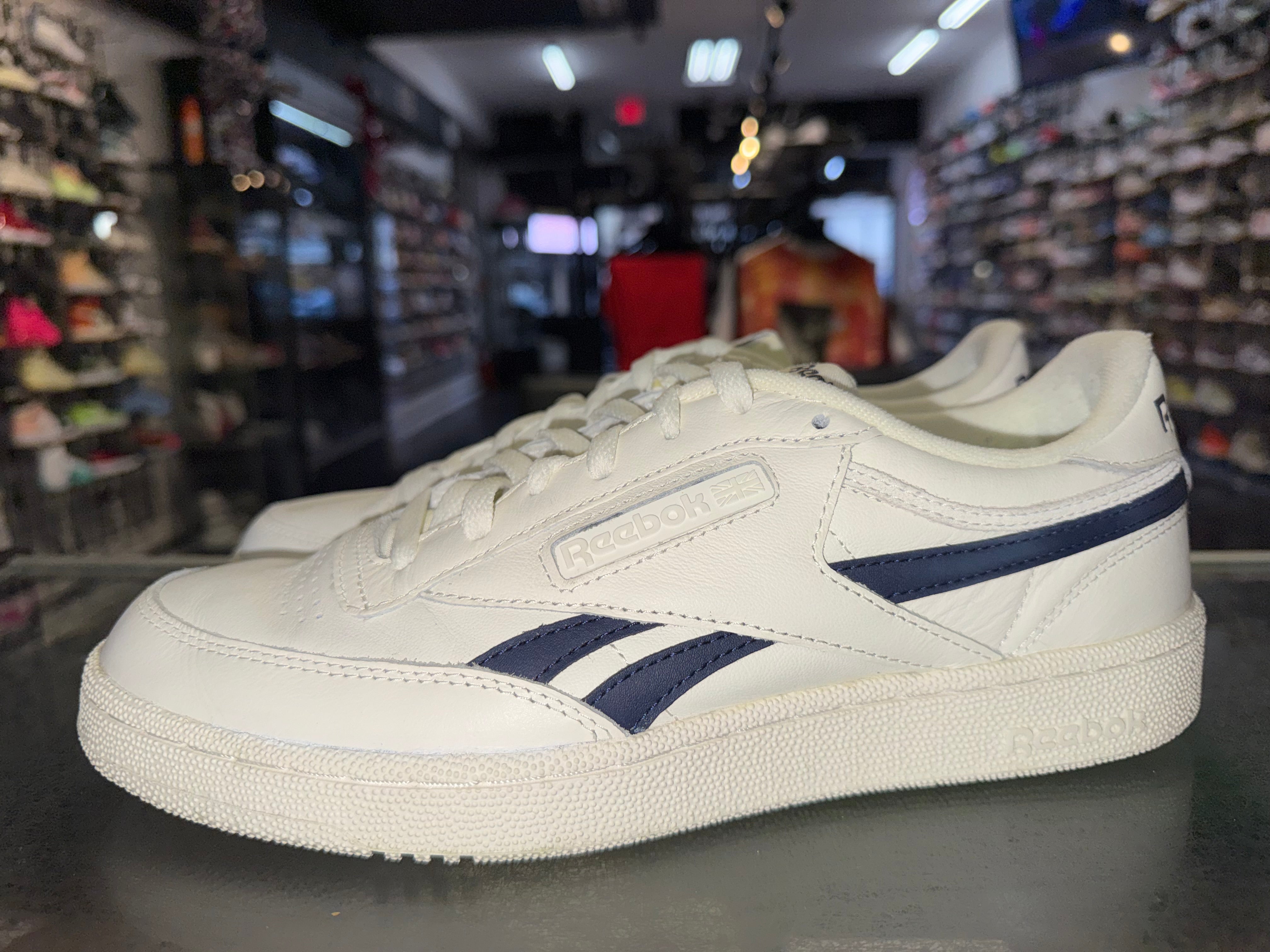 Size 9.5 Reebok Classic "White/Navy"