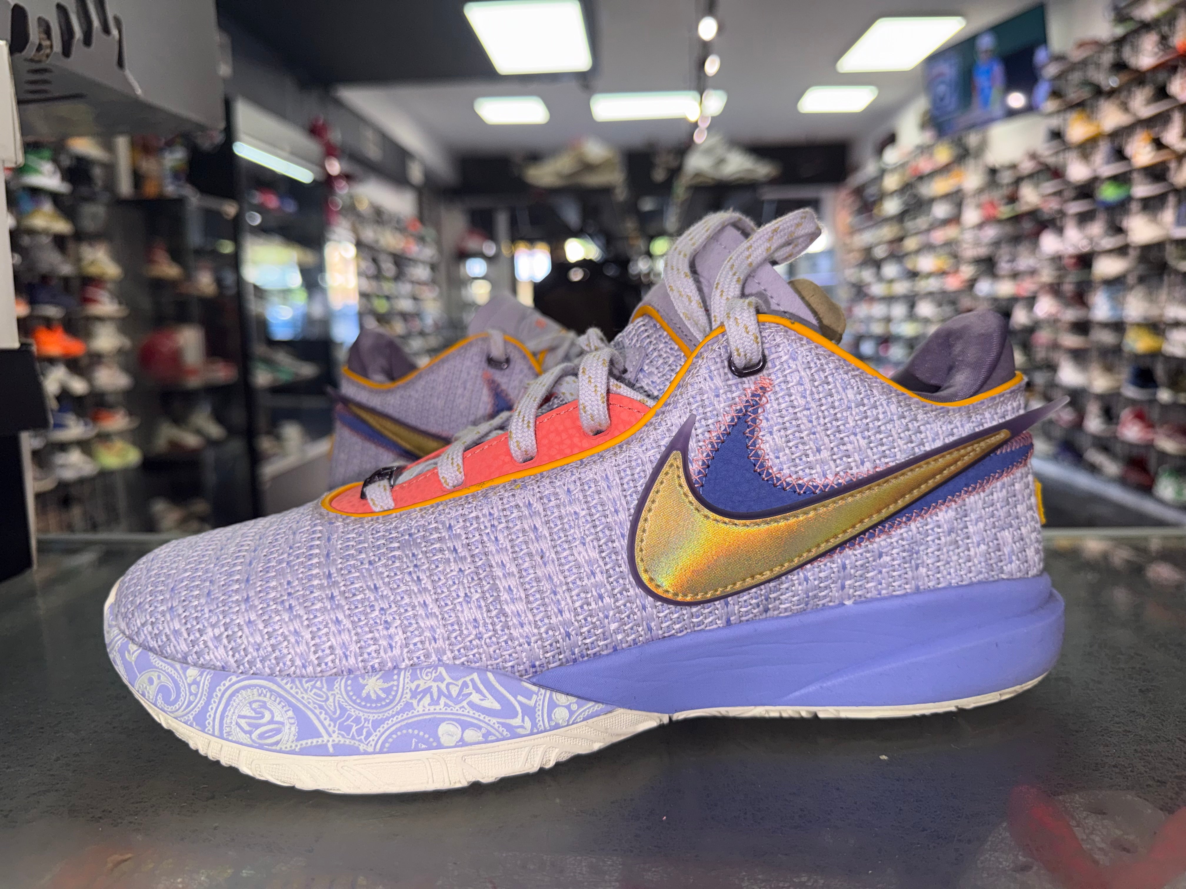 Size 10.5 Lebron 20 "Violet Frost"