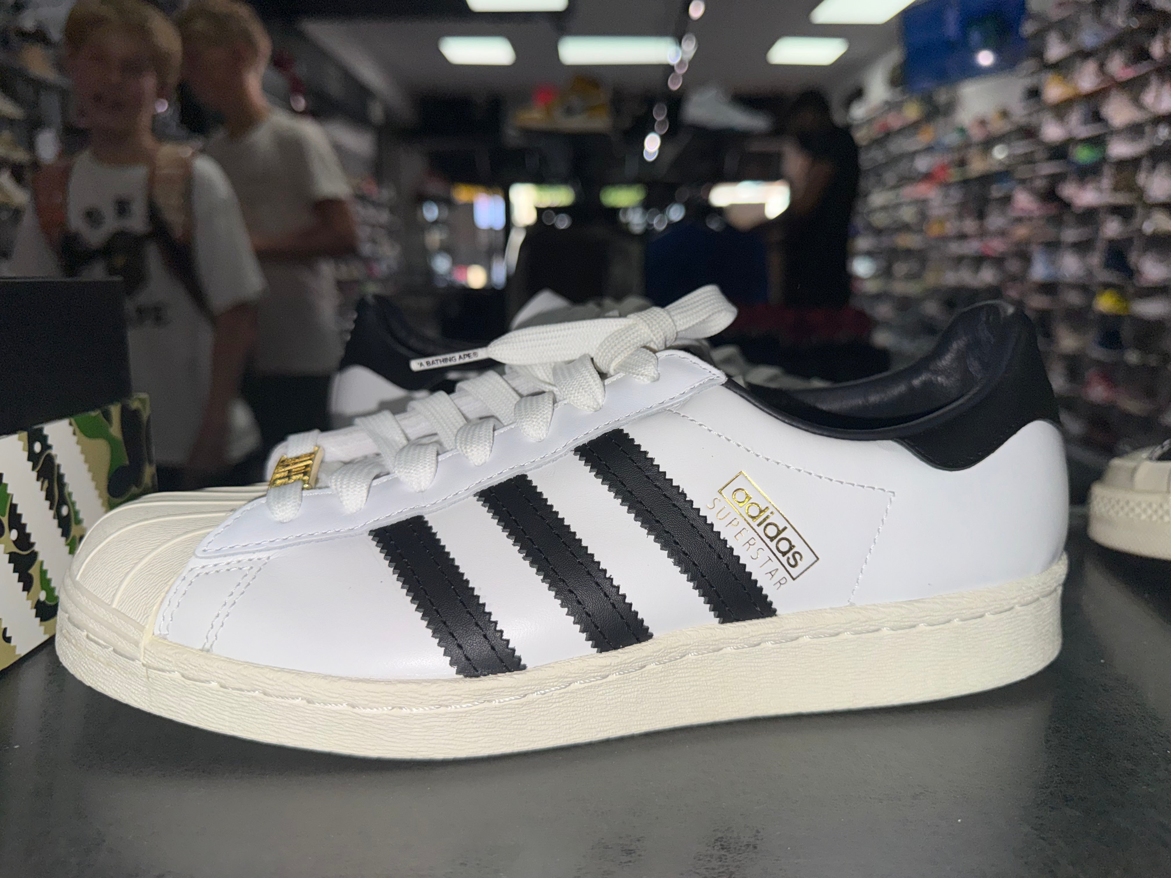 Size 9 Adidas Superstar 90s Bape "White Black"