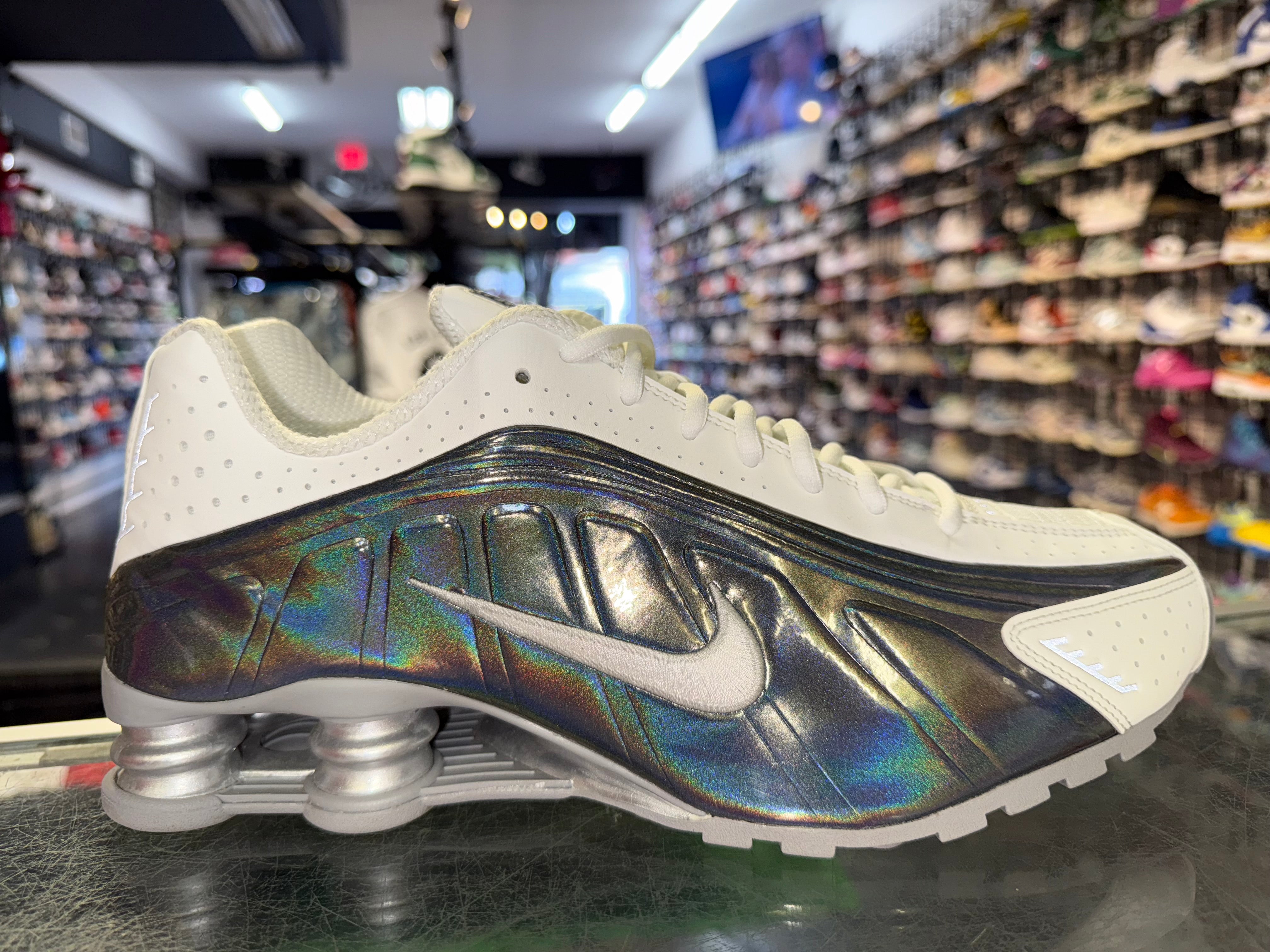 Size 10.5 (12W) Nike Shox R4 "White Iridescent"