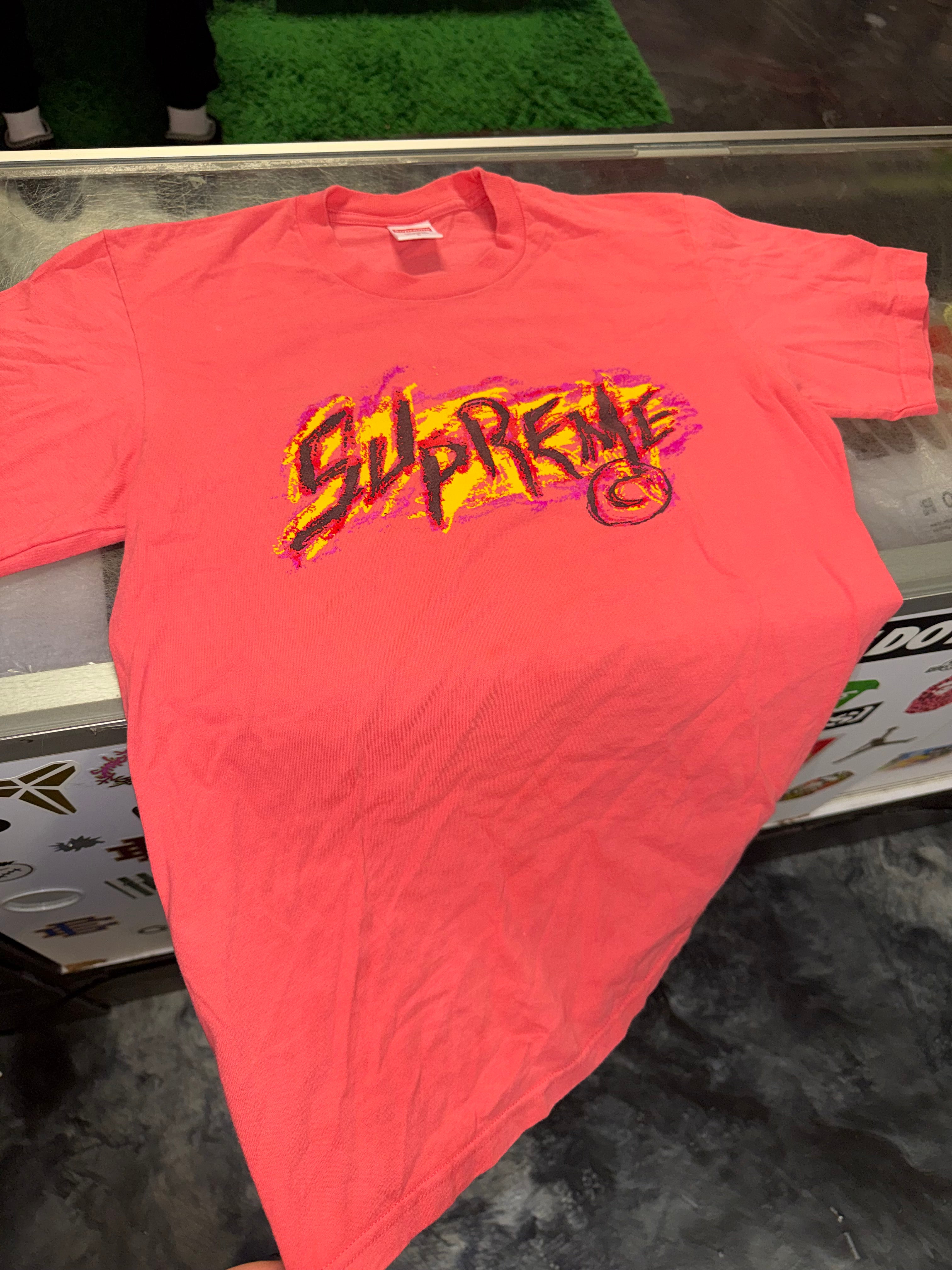 Size S Supreme Scratch Tee “Coral”