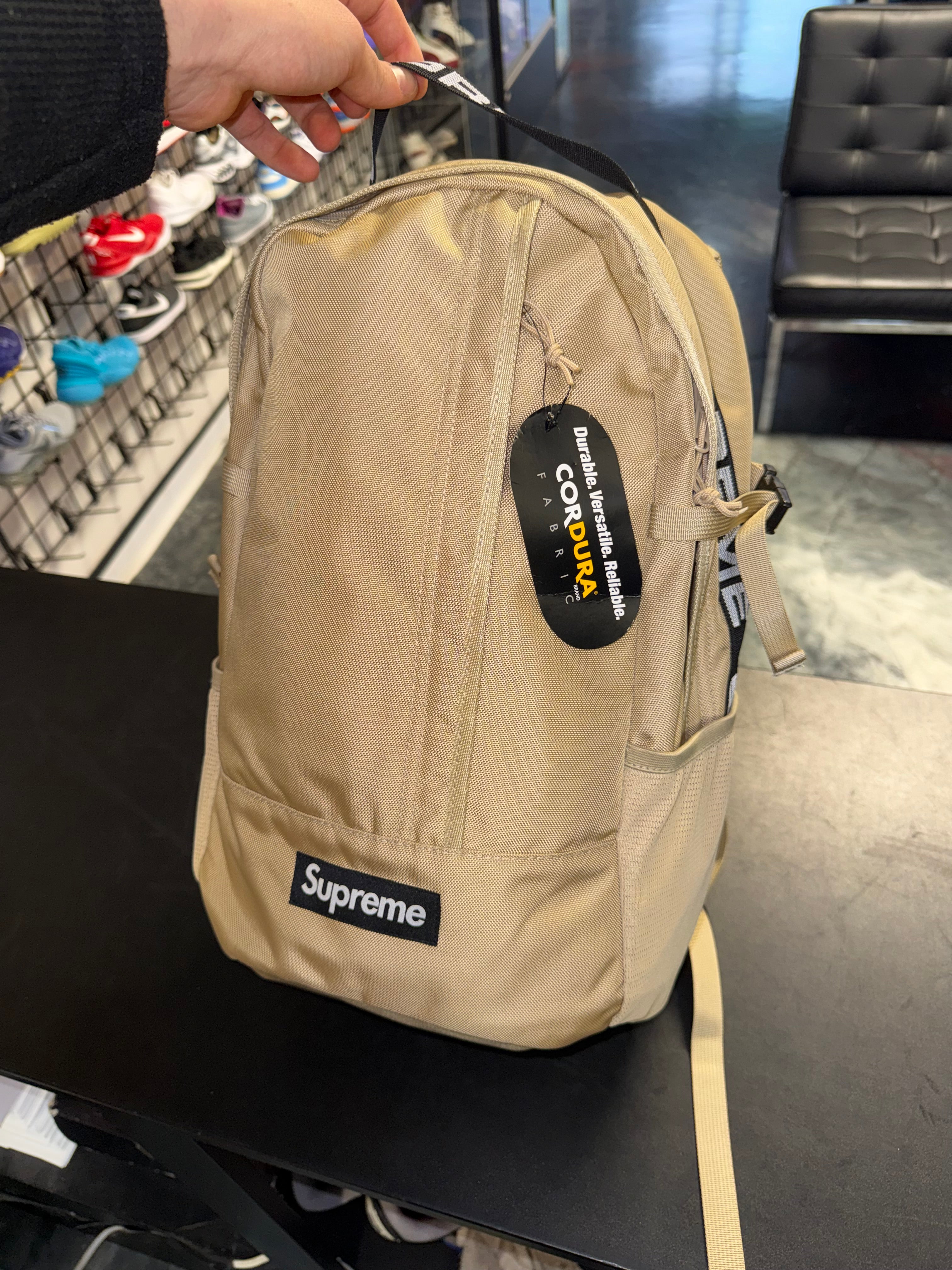 Size OS Supreme Backpack (SS18) “Tan” Brand New