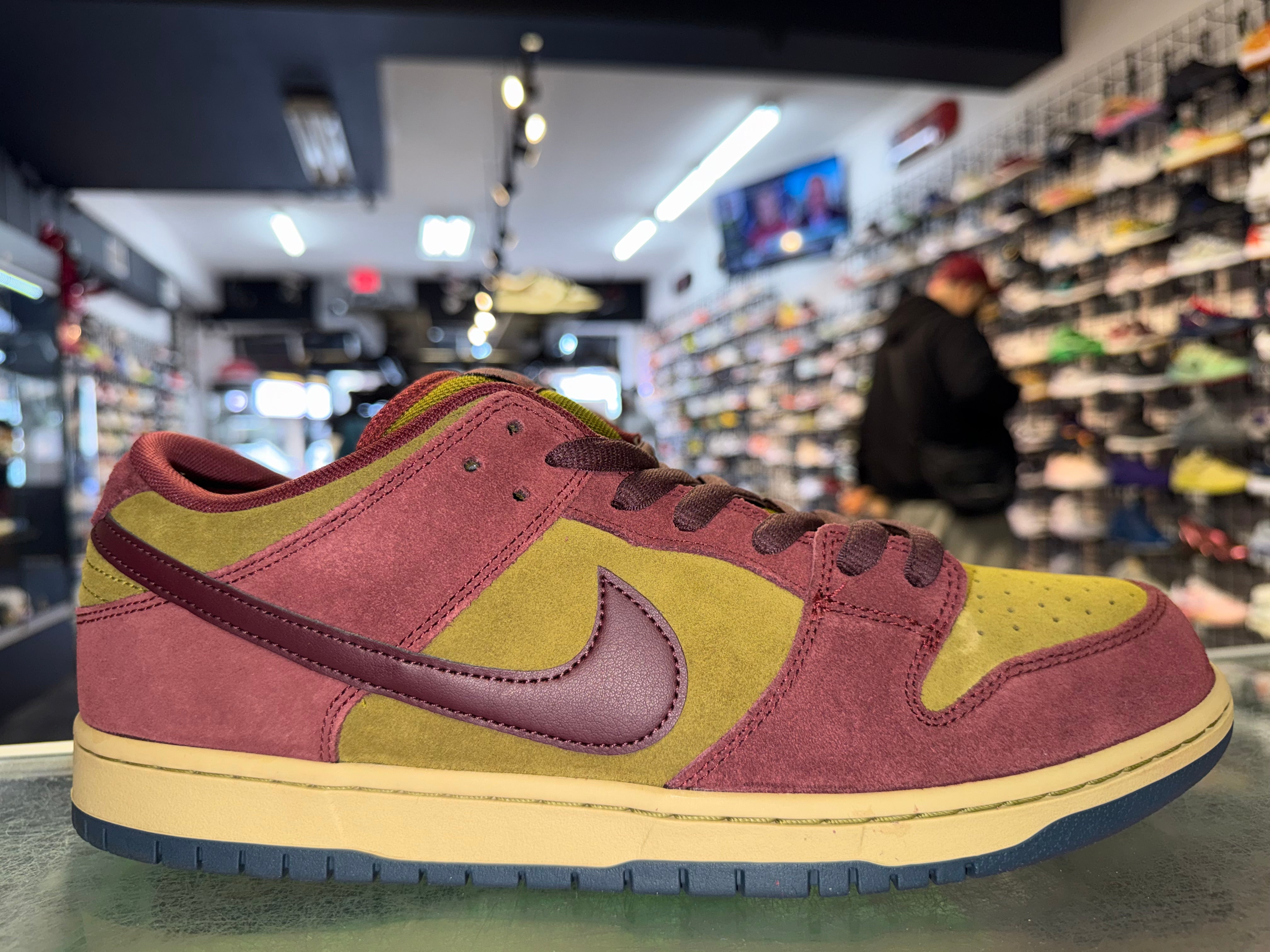 Size 13 Dunk Low SB "Team Red Olive"