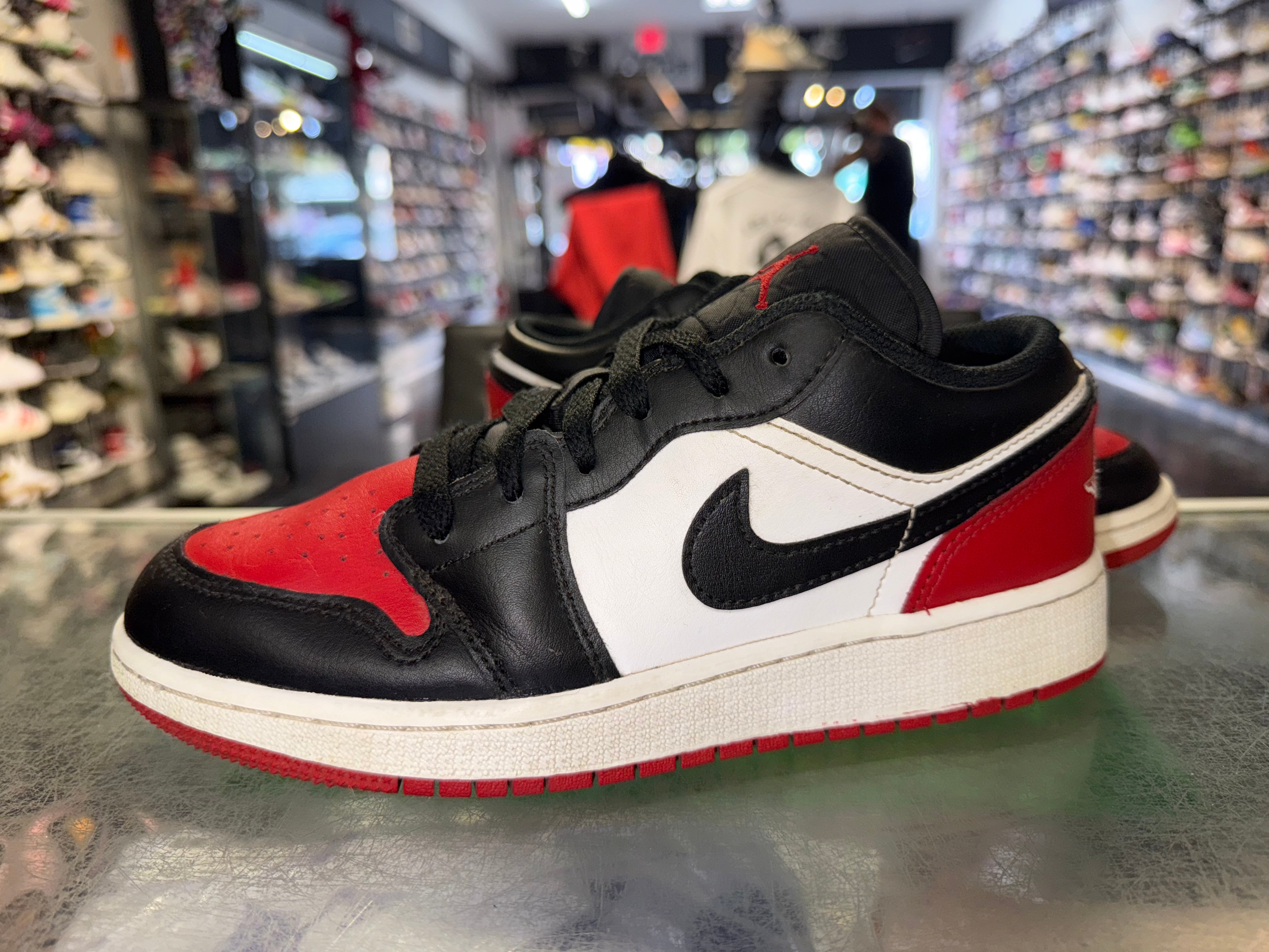 Size 5y Air Jordan 1 Low "Bred Toe 2.0"