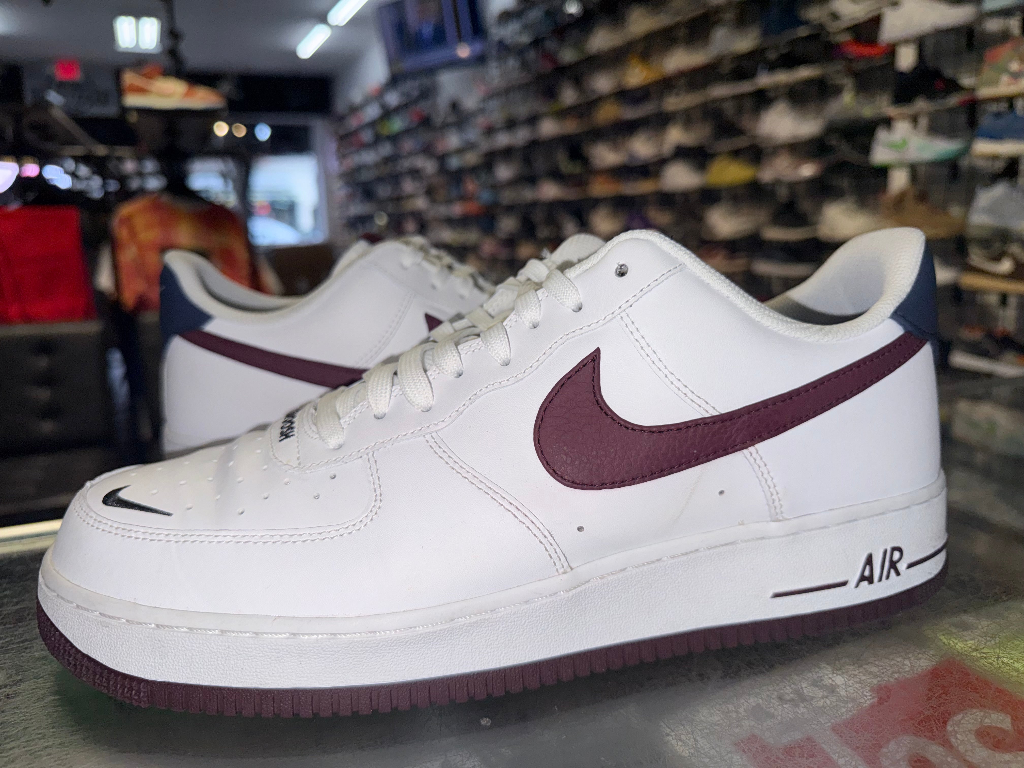 Size 13 Air Force 1 “White Navy/Maroon”