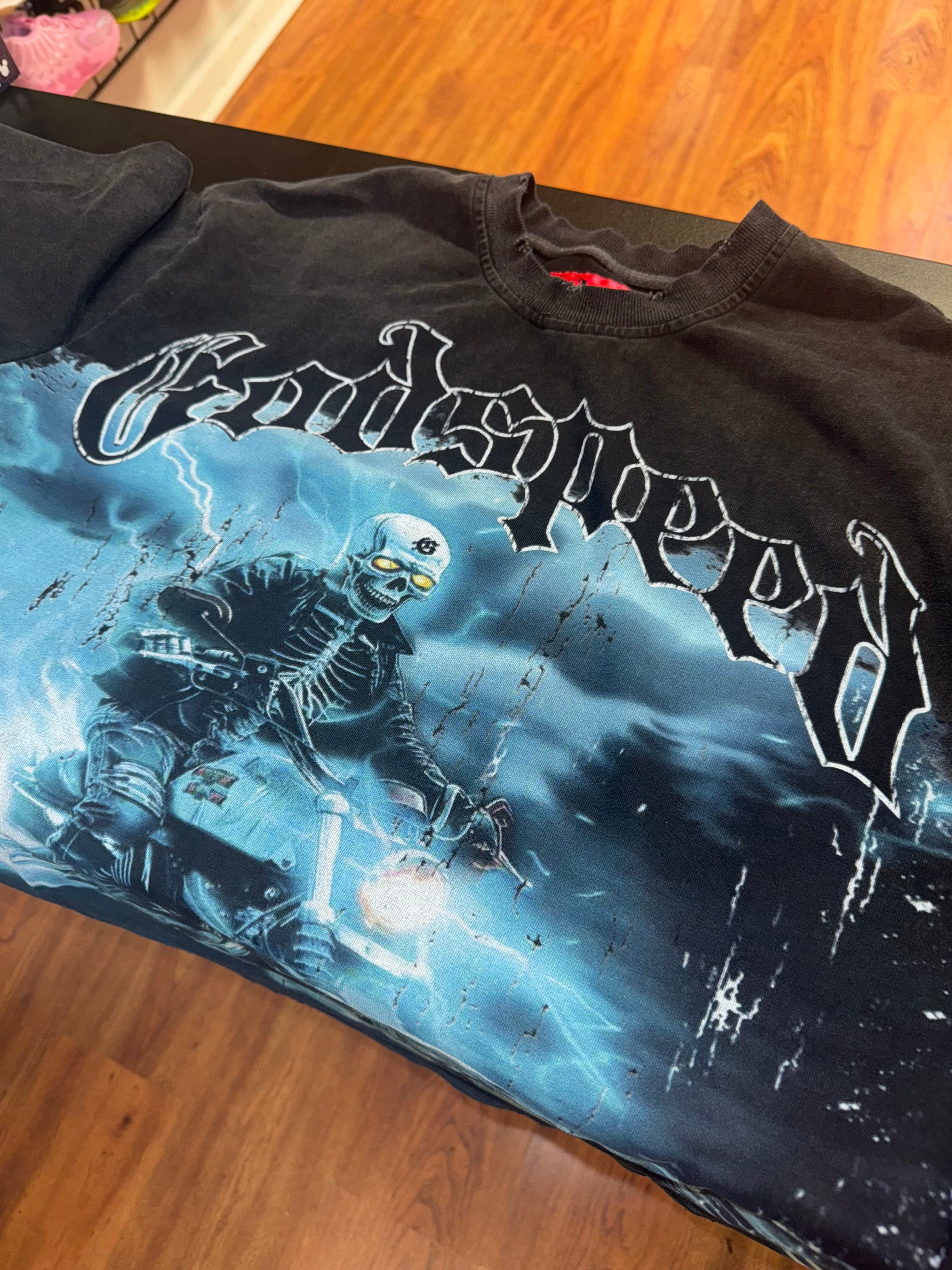 Size M Godspeed Motorcycle Tee “Blue”