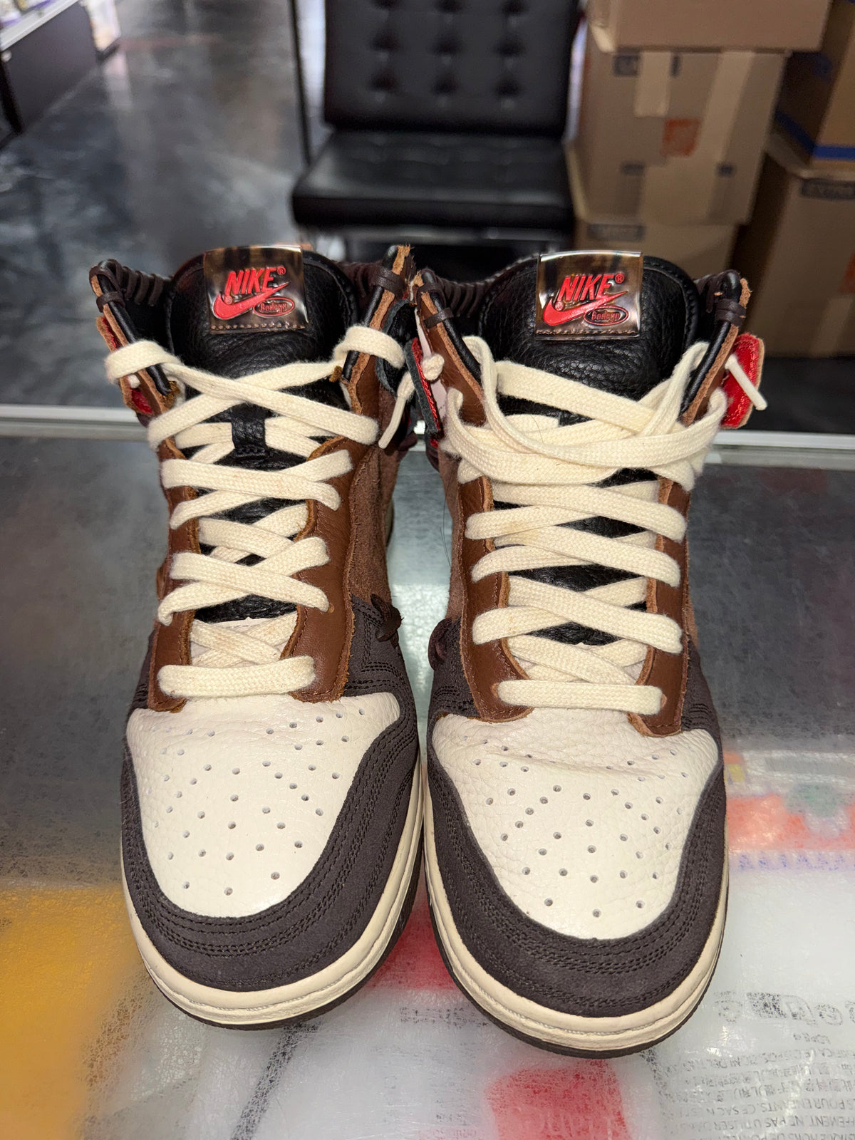 Nike Dunk High Bodega Legend Fauna Brown sneaker, pre-owned, size 8 – view 5