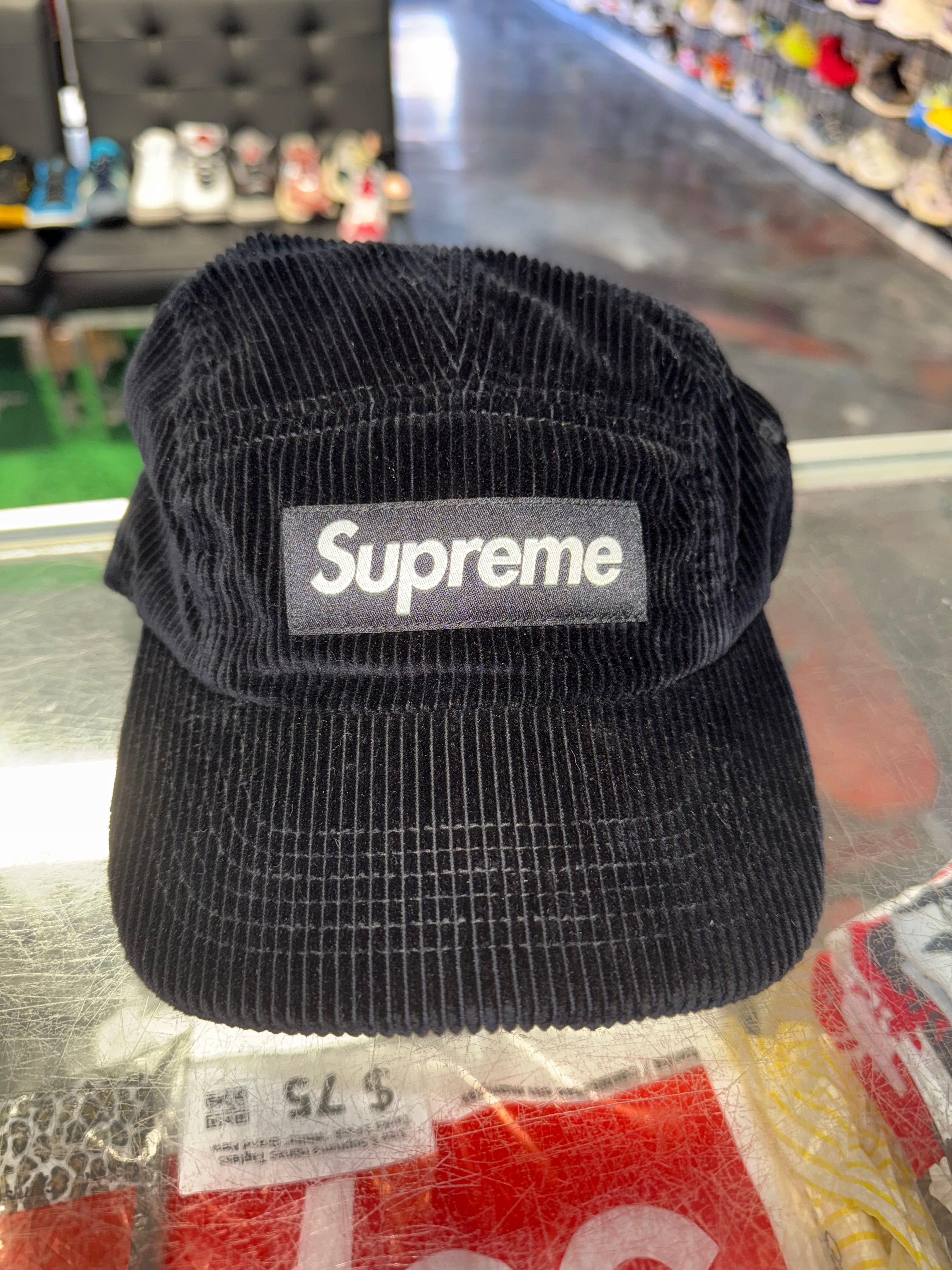 Size OS Supreme Corduroy Hat “Black”