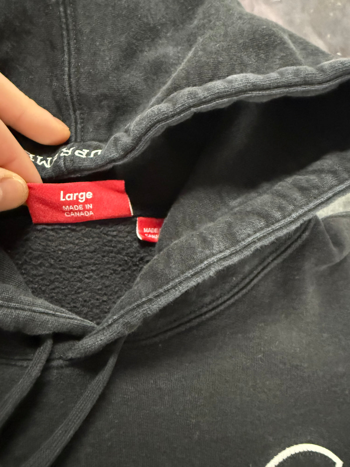 Supreme S Logo Hoodie Black, pre-owned, size L – view 4