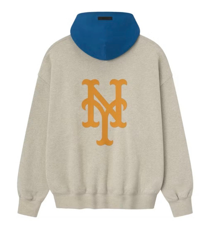 Size L Essentials FOG x NY Mets Hoodie “Grey”
