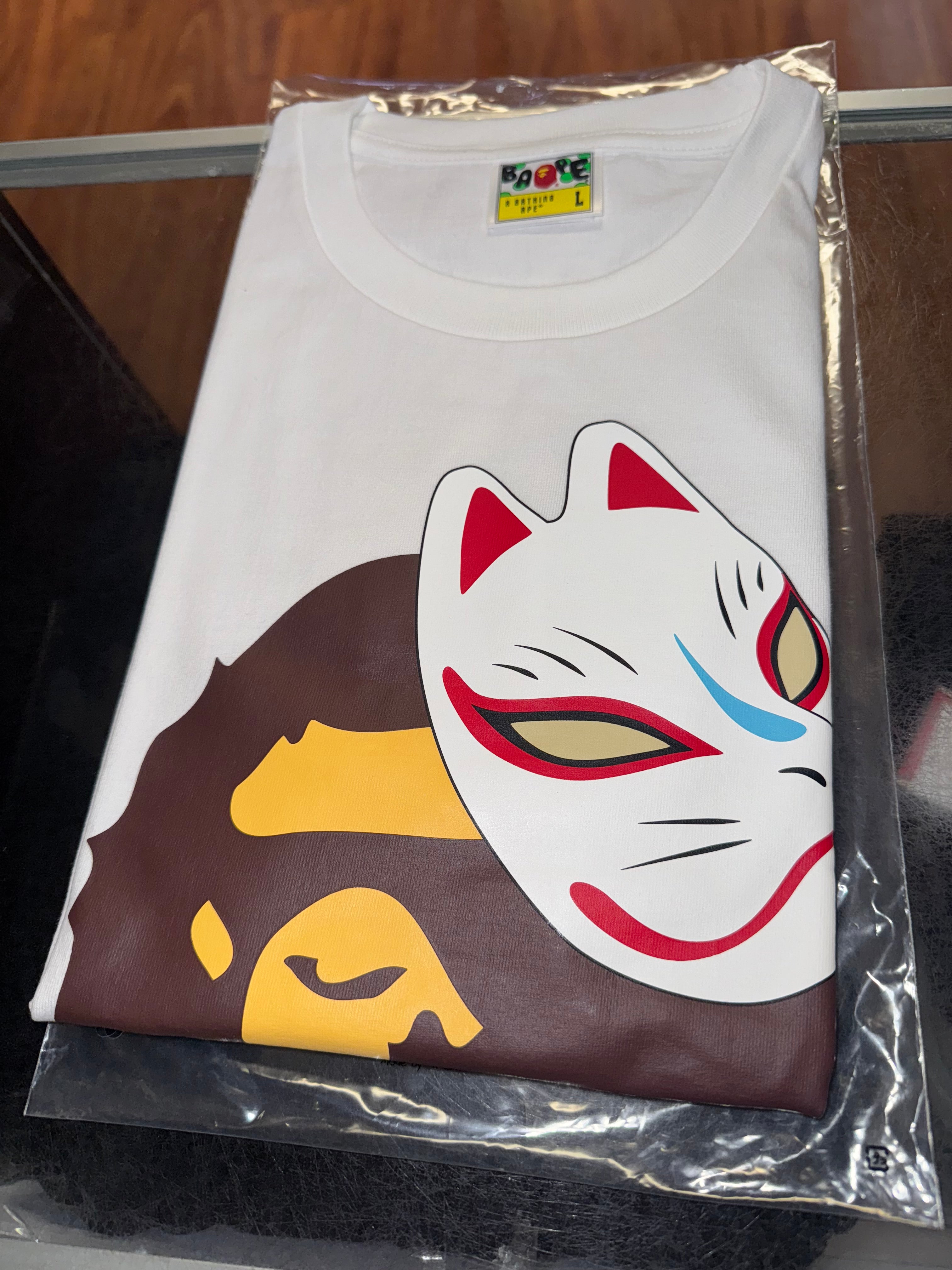 BABYL 「L FOX MASK」 TEE Authentic a bathing ape bape Japanese fox mask tee t shirt