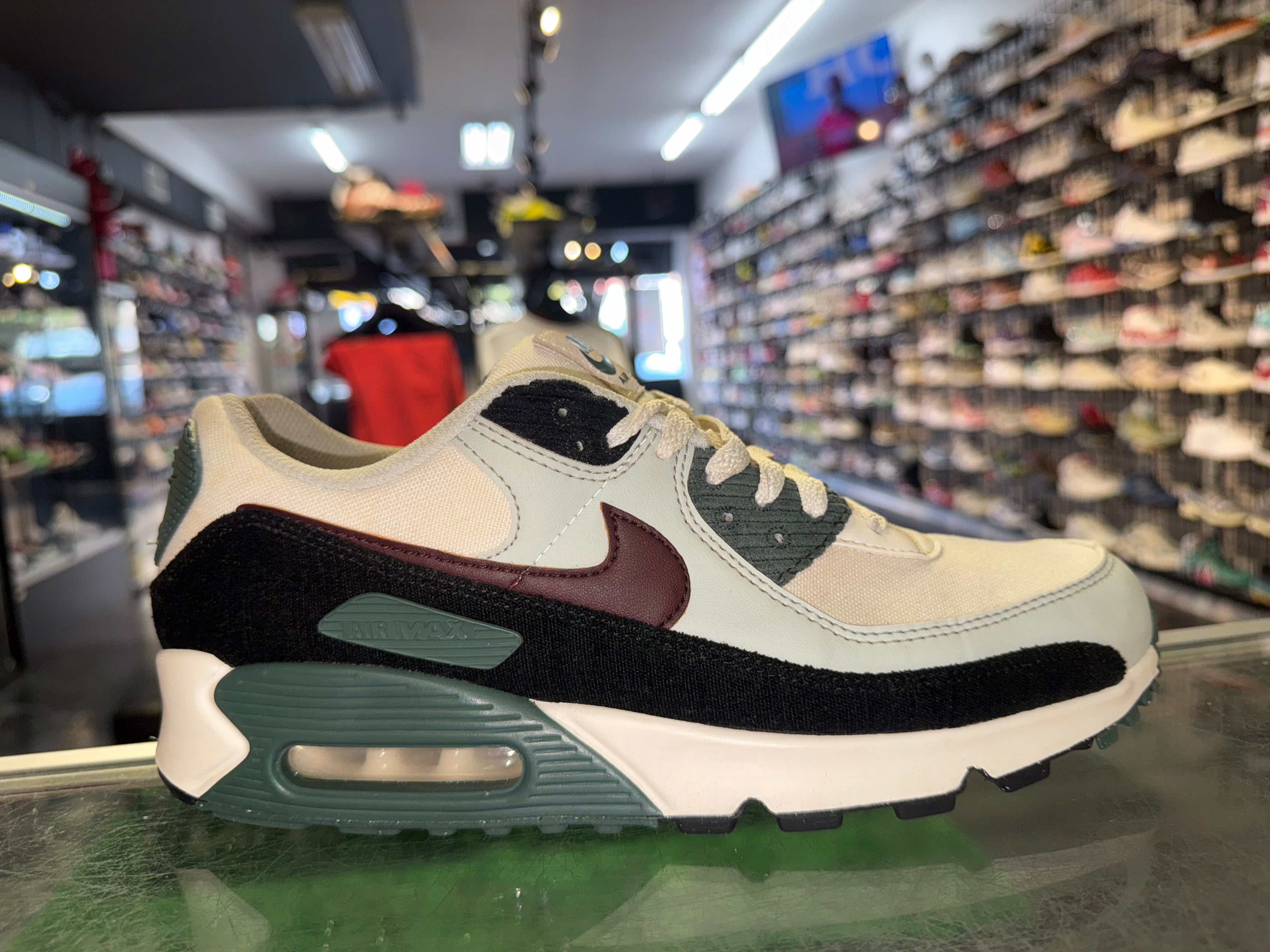 Size 8.5 Air Max 90 "Burgundy Crus Vintage Green"