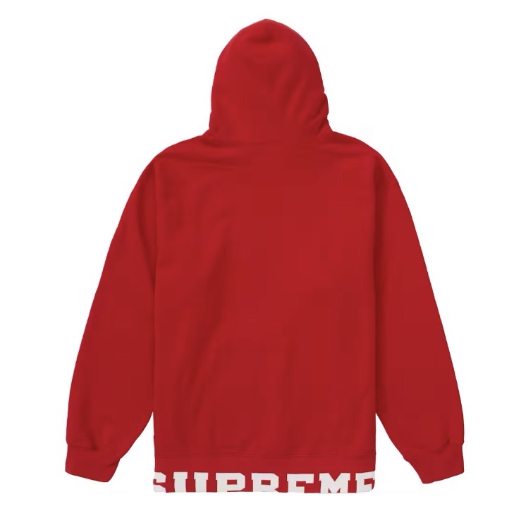 Size M Supreme Cropped Logos Hoodie “Red”