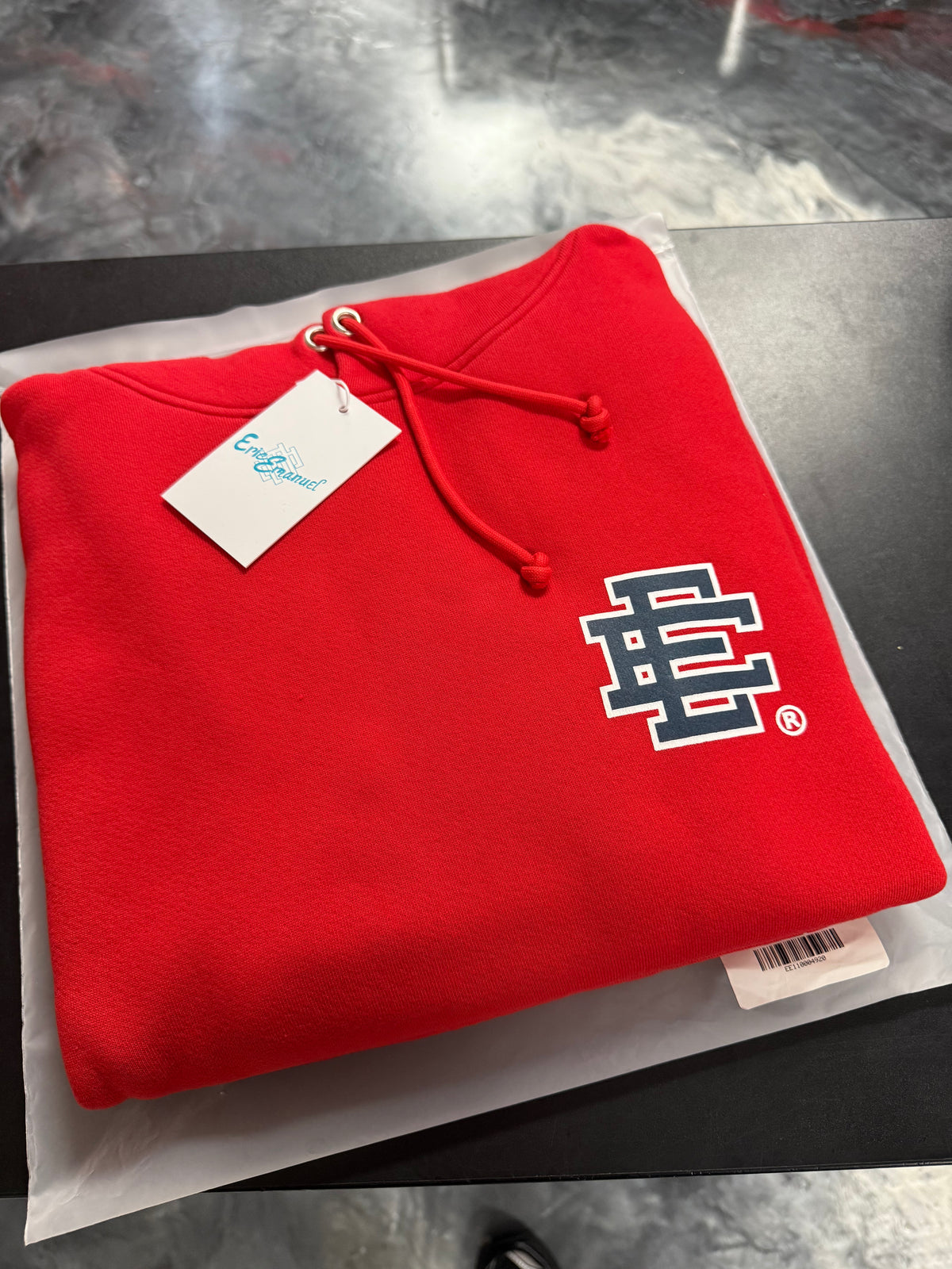 Size M Eric Emanuel EE Hoodie “Red/Navy” Brand New