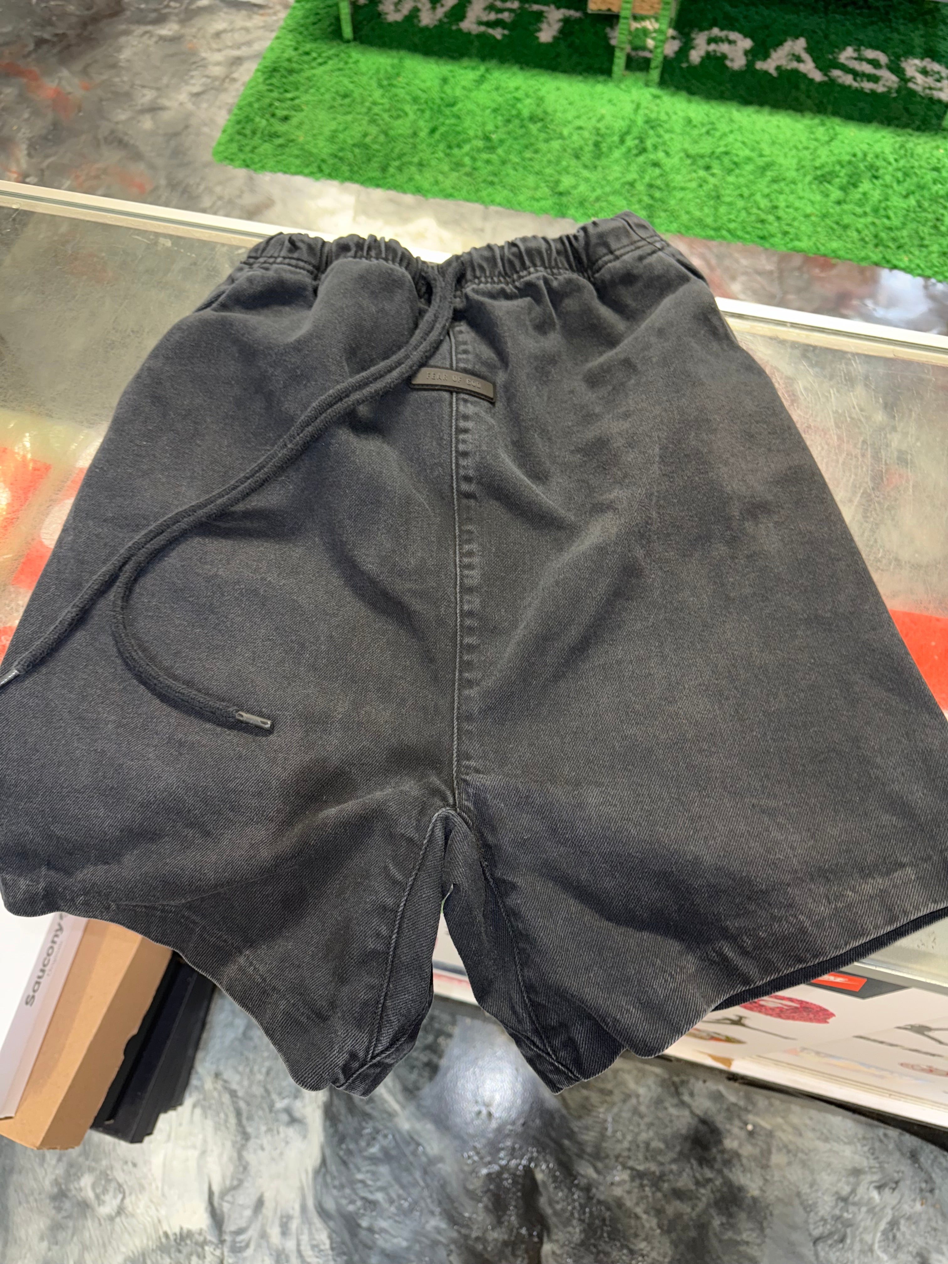 Size XXS (Fits S) Essentials FOG Denim Shorts “Black”