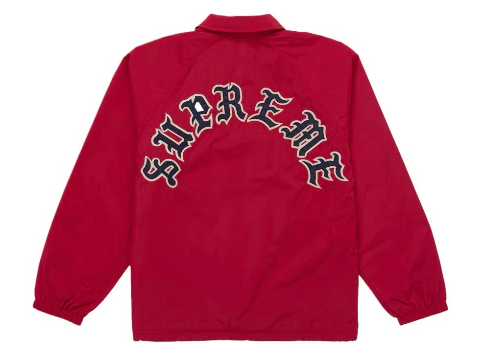 Size L Supreme Old English Arc Coaches Jacket “Red” Brand New