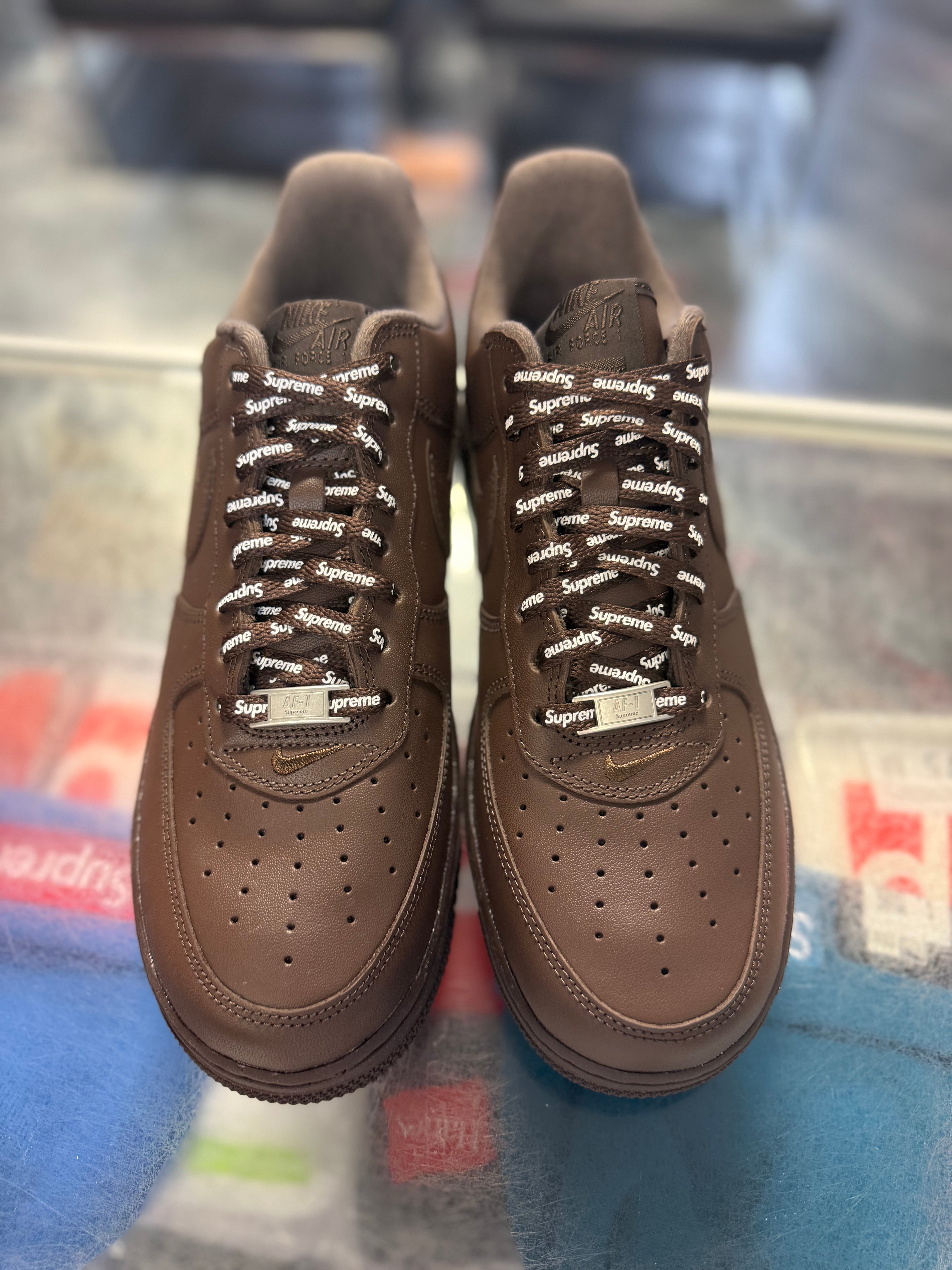 Size 10.5 Air Force 1 Supreme "Baroque Brown" Brand New