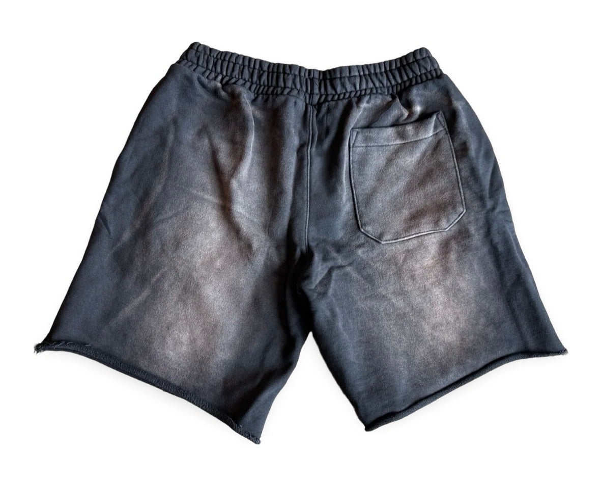 Size L Vertabrae Sweat Shorts “Washed Black”