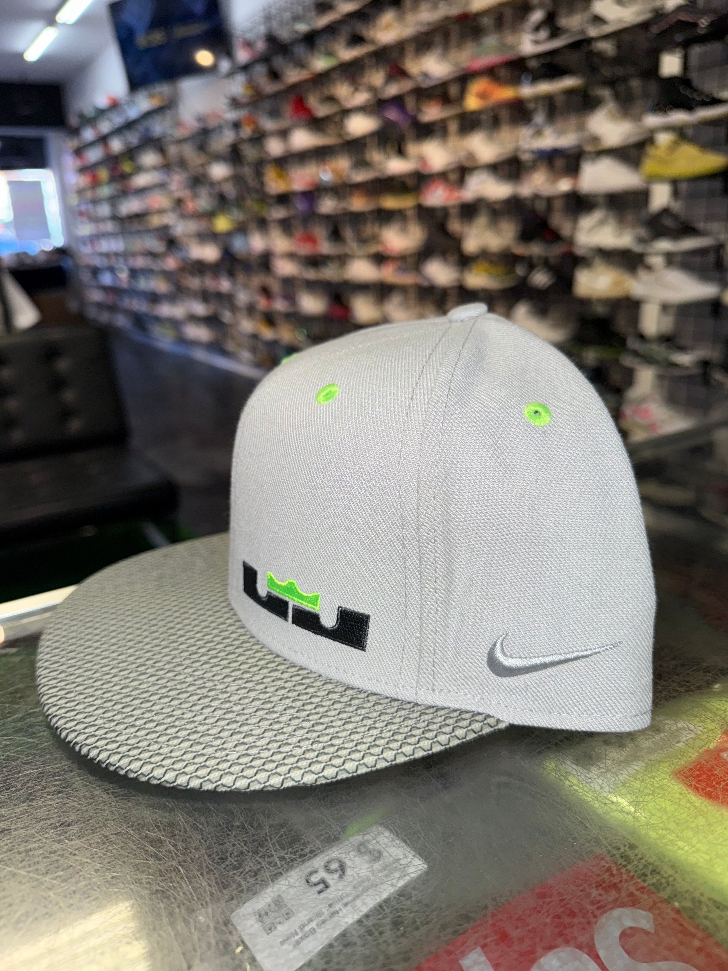 Size OS Nike LeBron SnapBack Hat “Volt Grey” Brand New