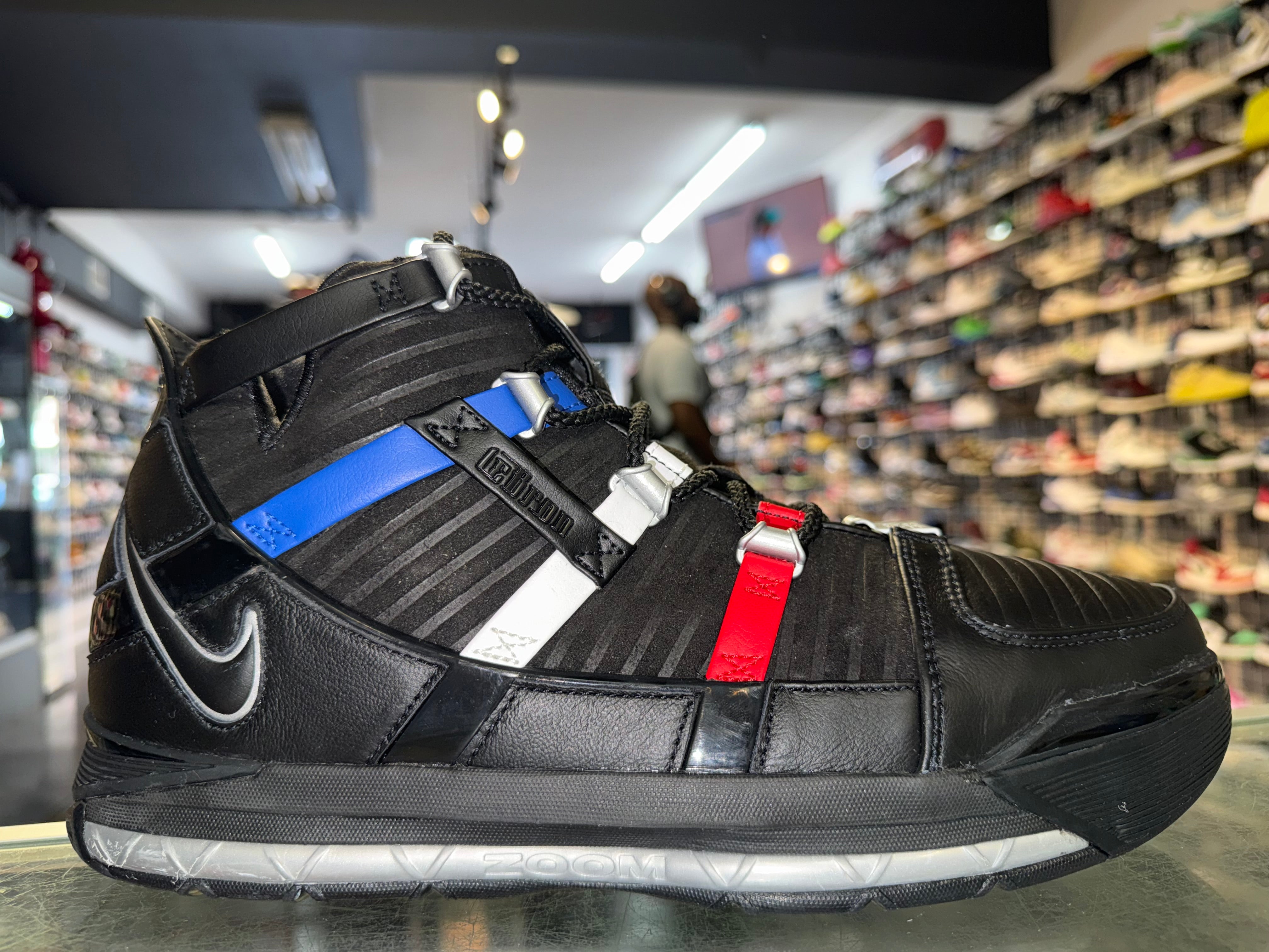 Size 12 Lebron 3 The Shop "Black University Red"