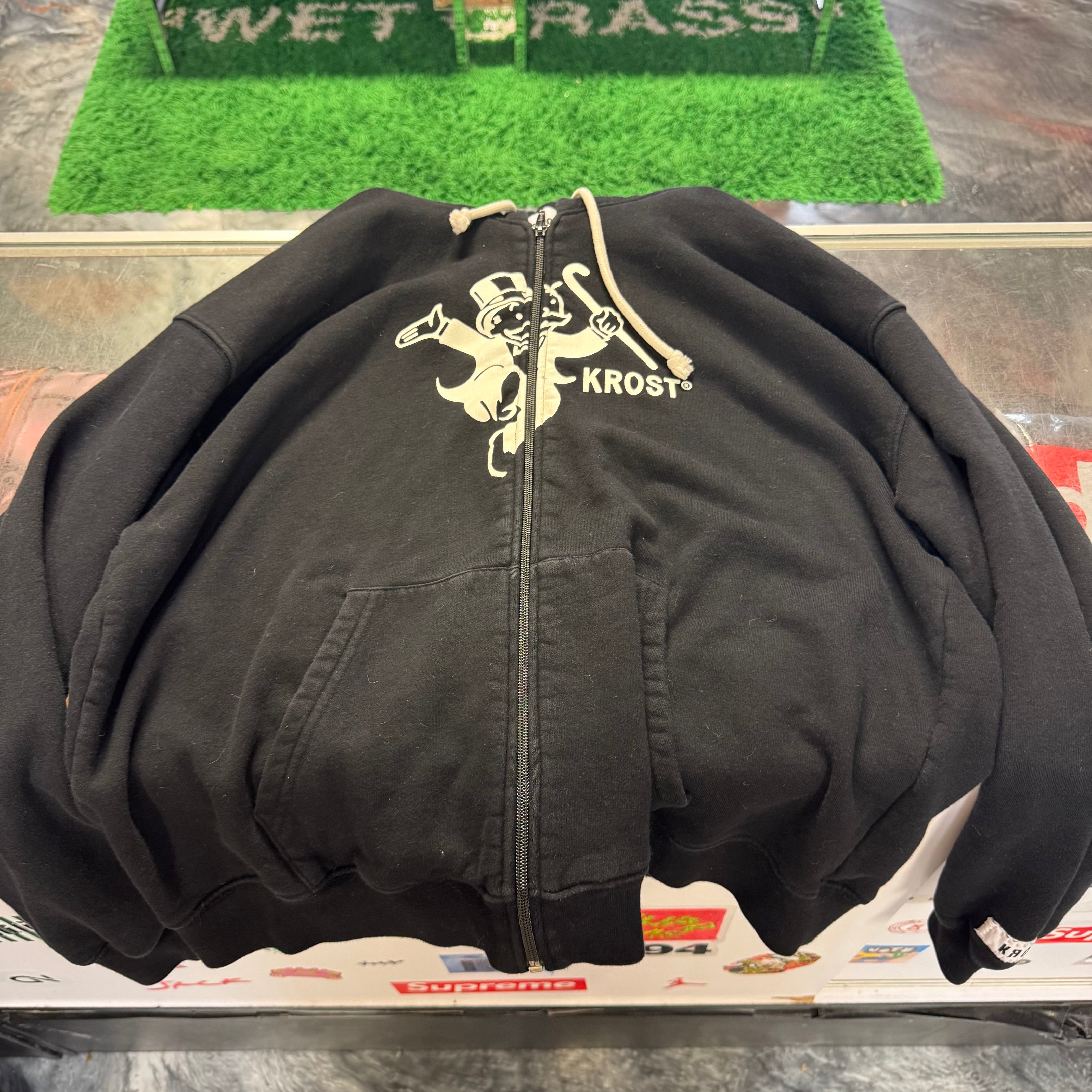 Small KROST Mr Monopoly Zip Hoodie Black