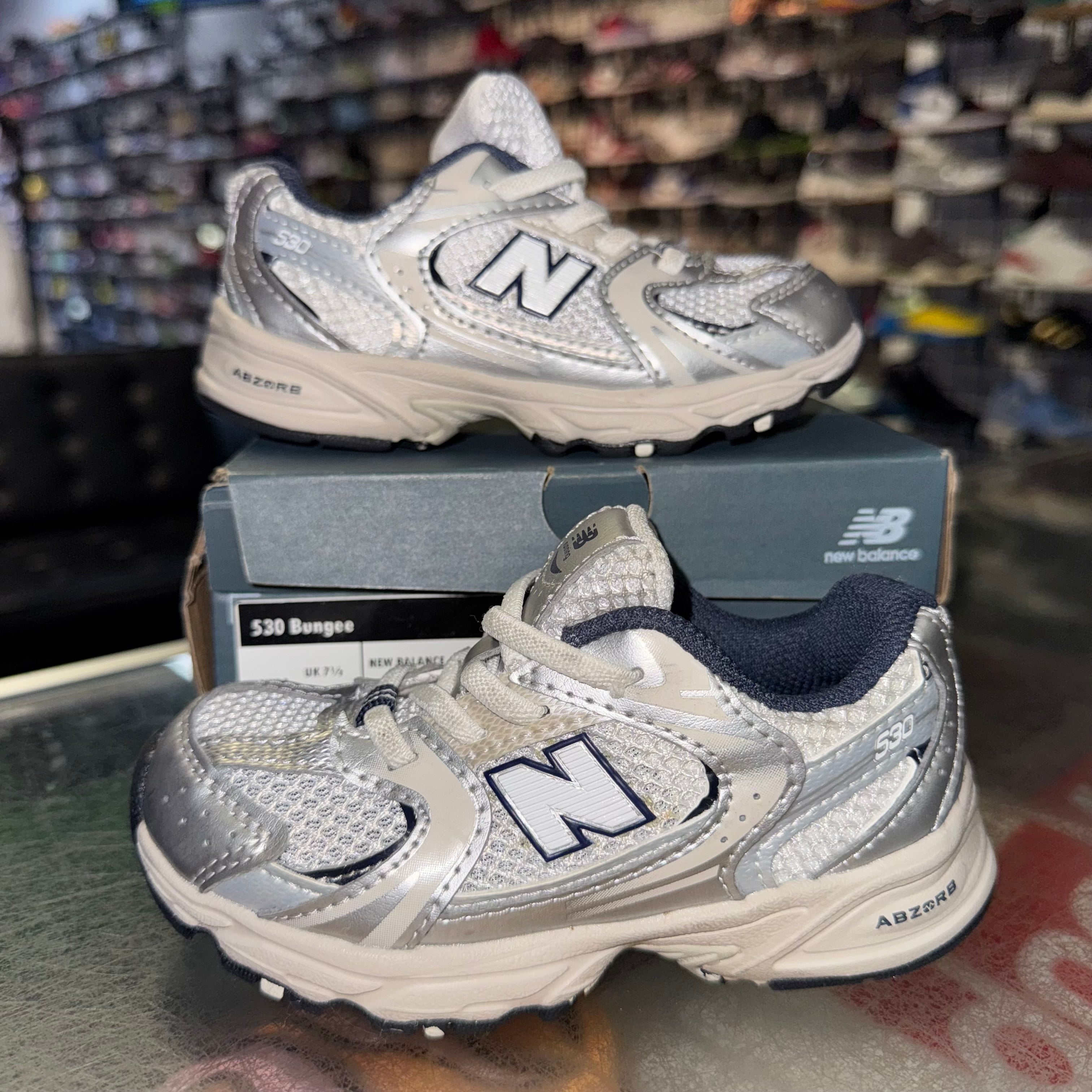 Size 8c New Balance 530 Bungee "Grey" (TD)