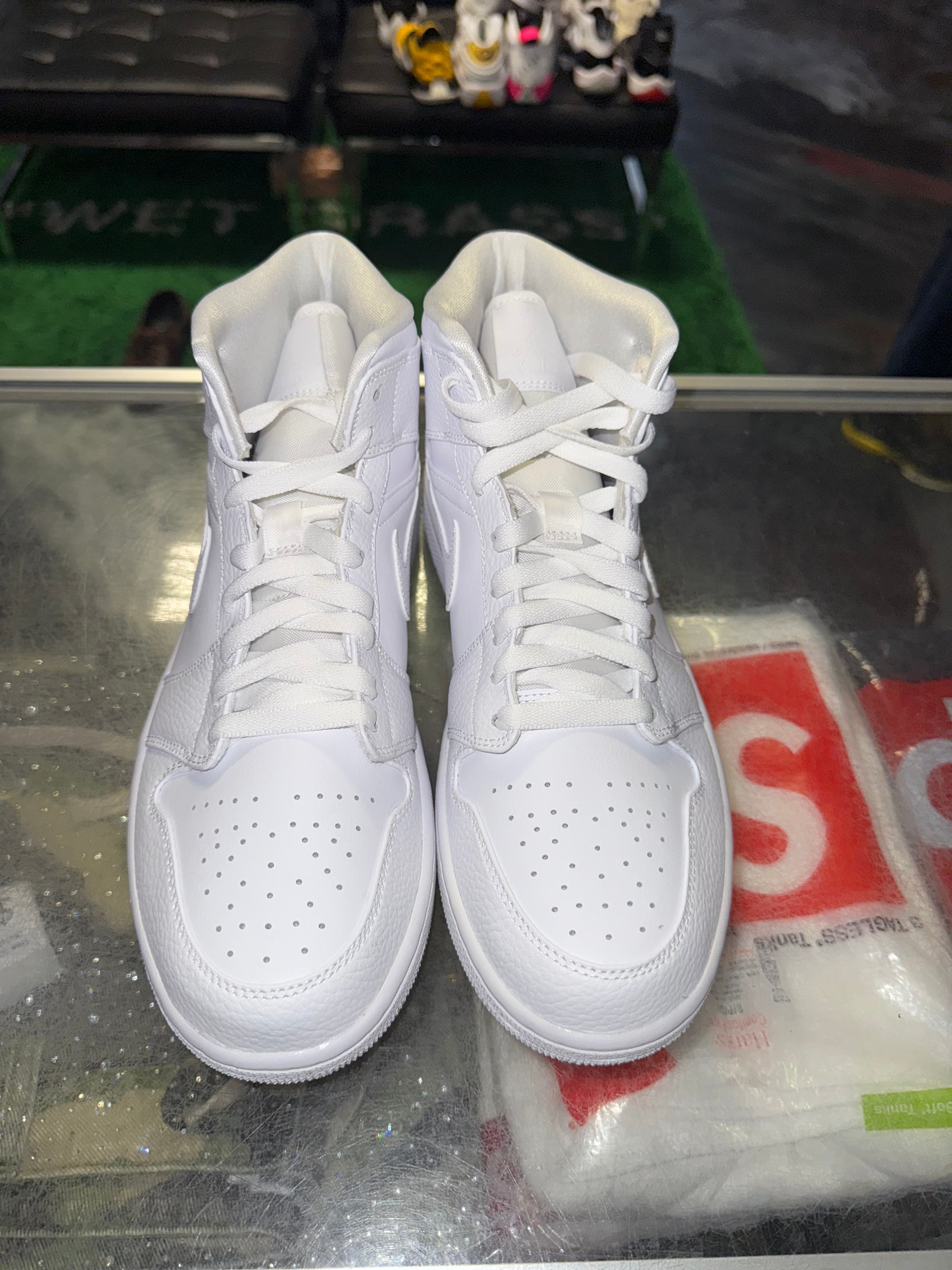 Size 9 Air Jordan 1 Mid "Triple White 2.0" Brand New
