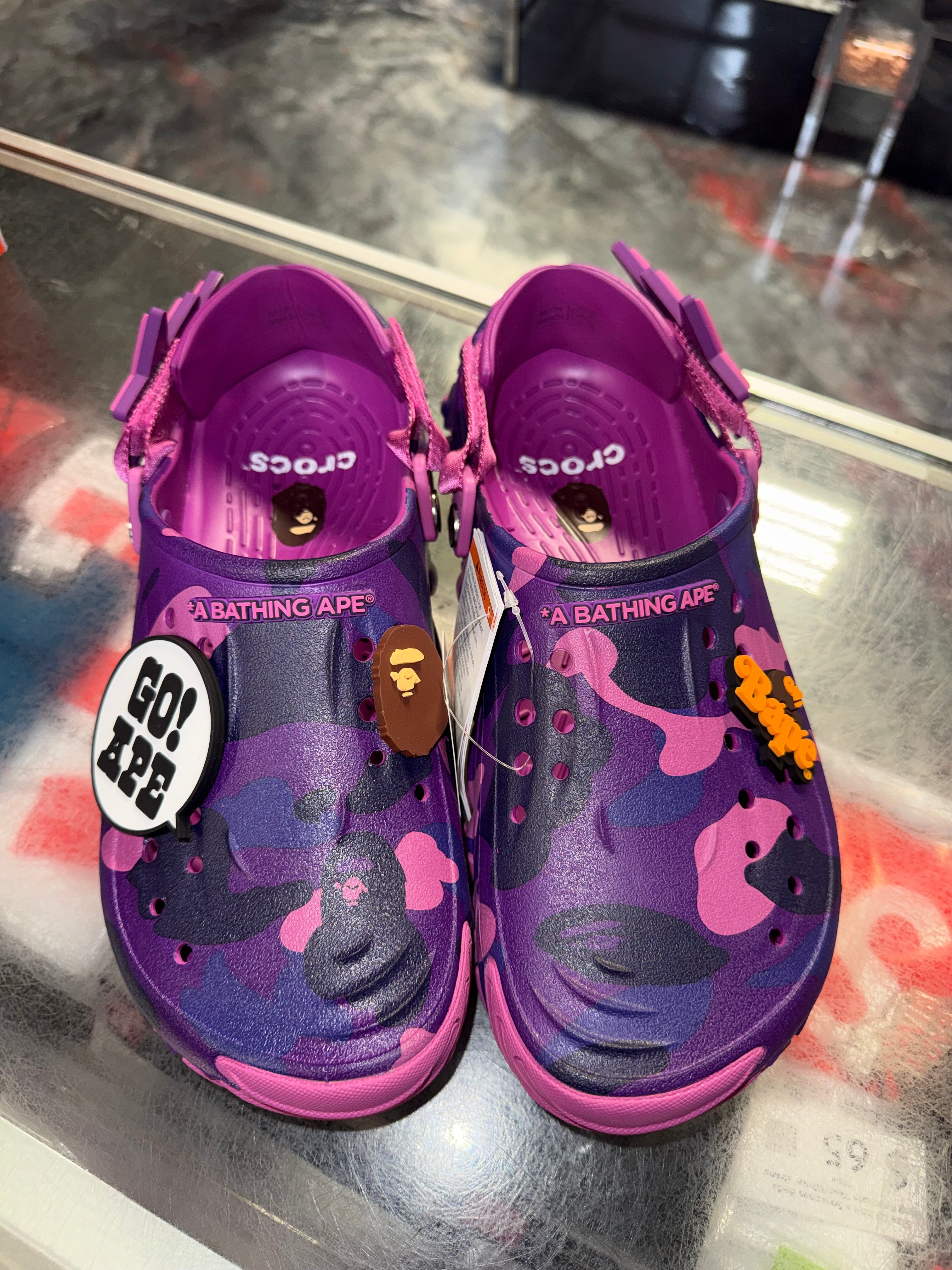 Size 10 (Fits 11) Bape x Crocs Echo Clog “Grapeberry Camo” Brand New