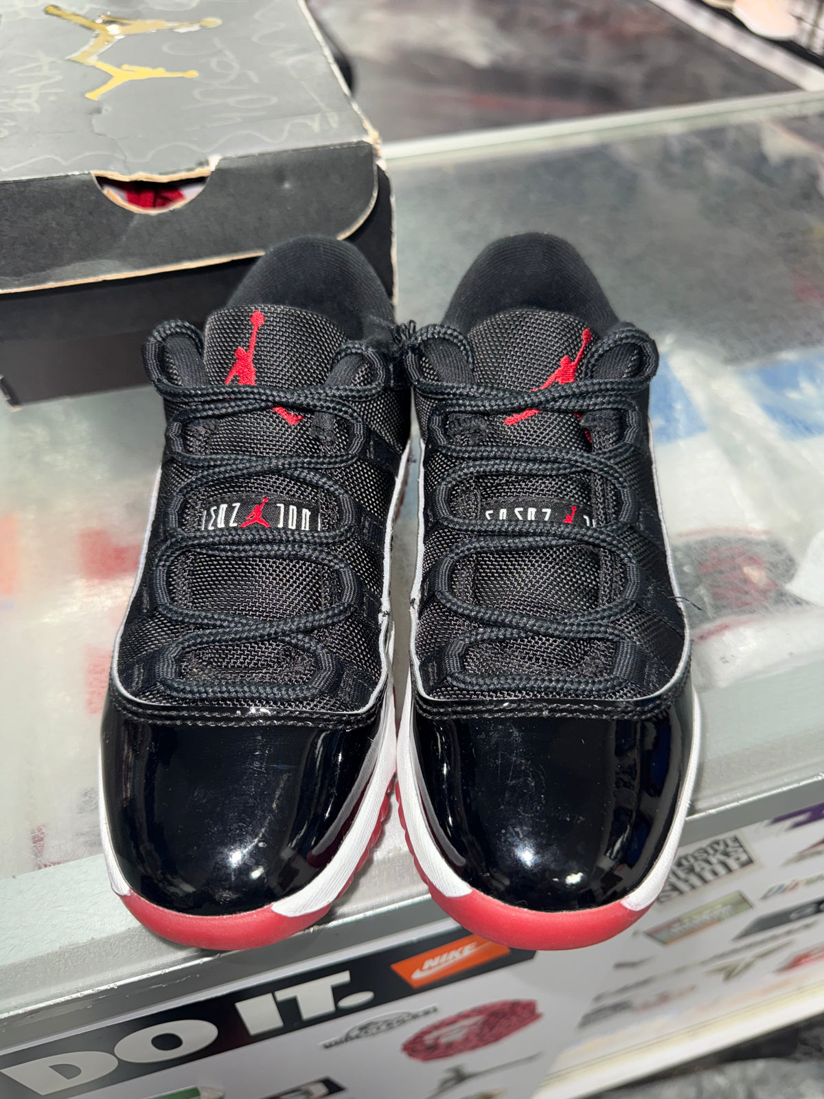 Air Jordan 11 Low Bred PS sneaker, pre-owned, size 1Y – view 3