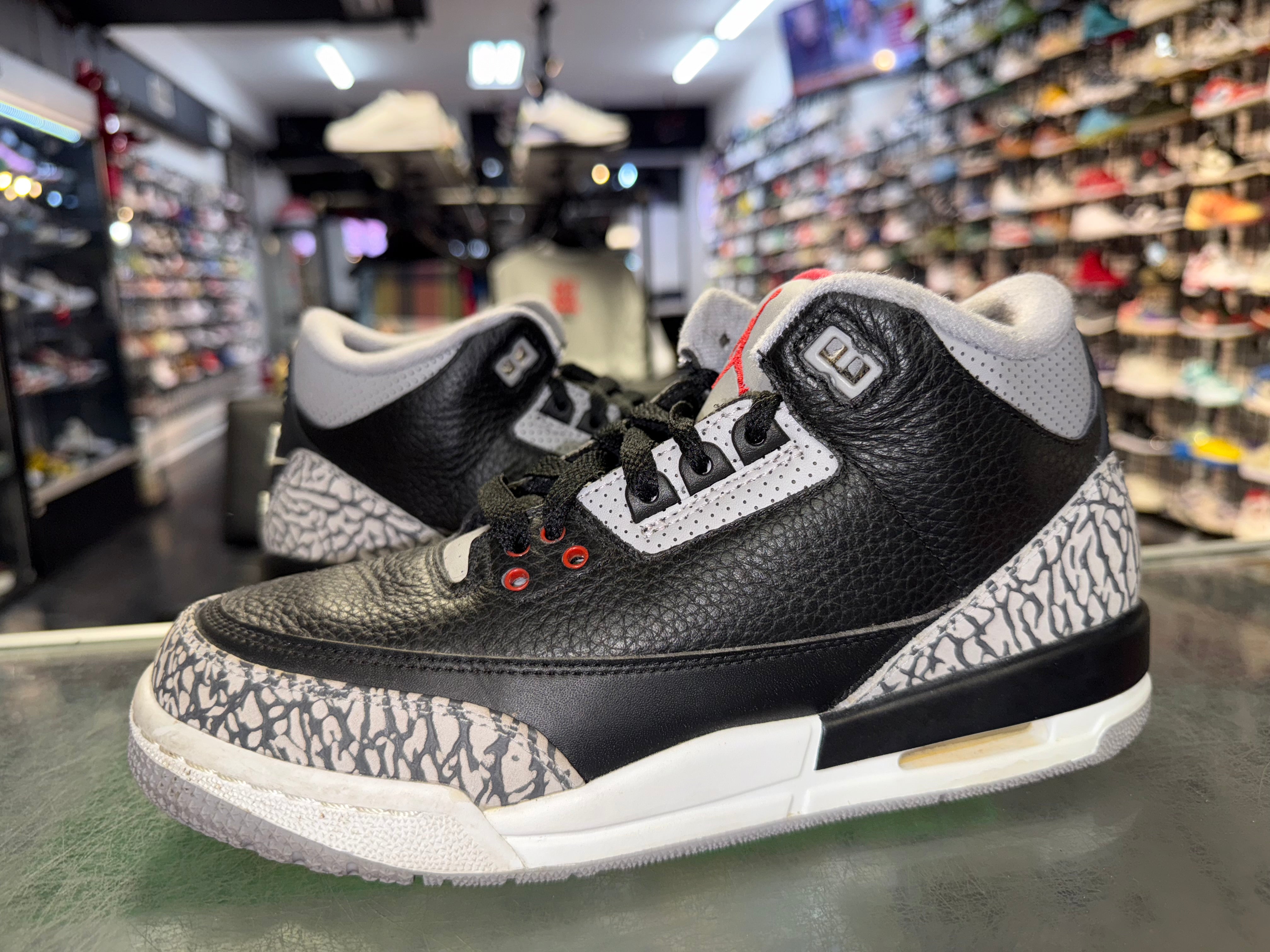 Size 7y Air Jordan 3 "Black Cement" 2018