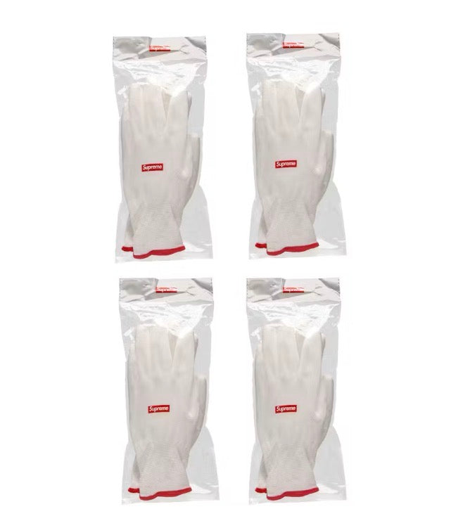 Size OS Supreme Rubberized Gloves (1 Pair) “White” Brand New