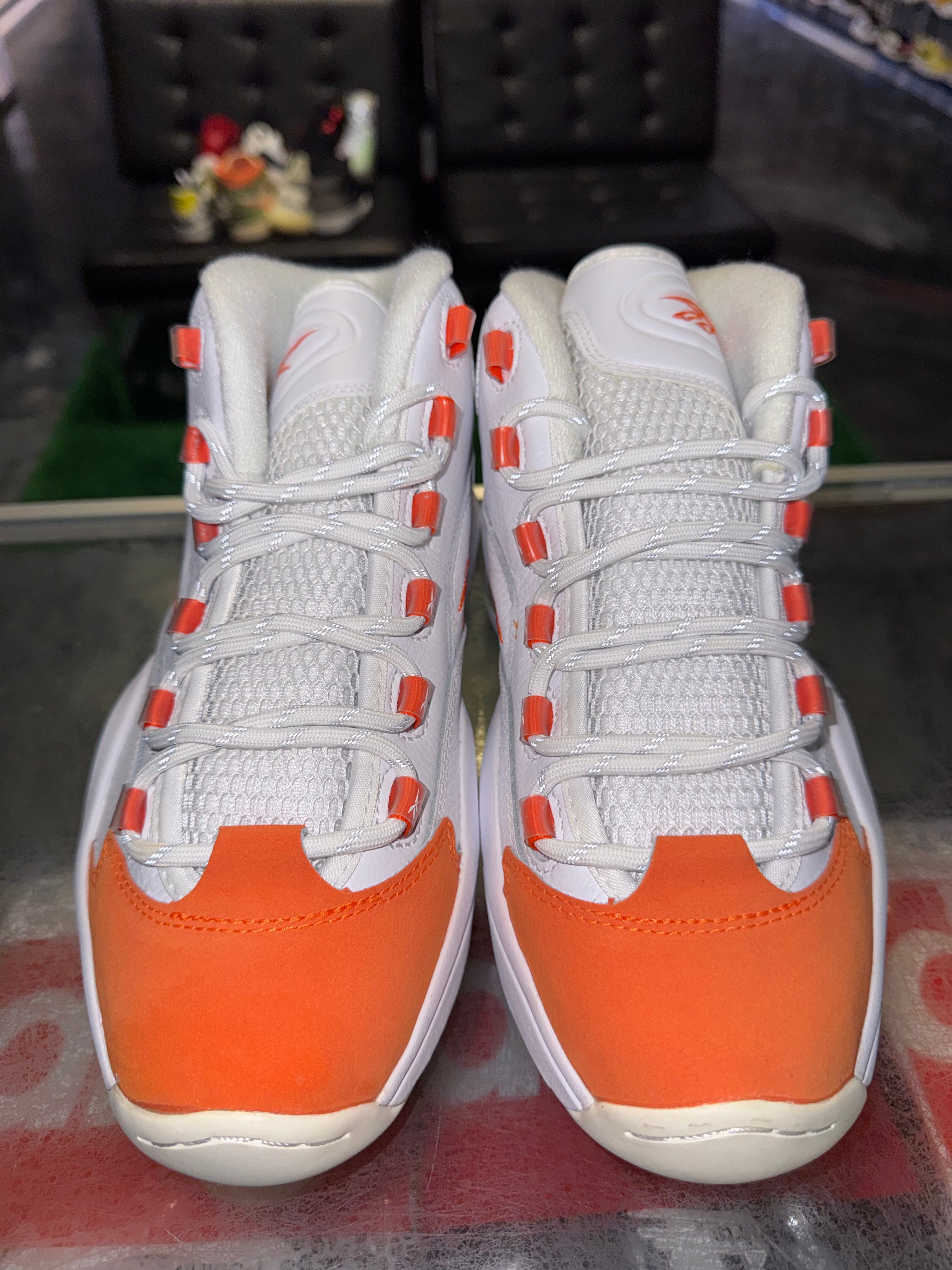 Size 8.5 Reebok Question Mid "Orange Toe" Brand New